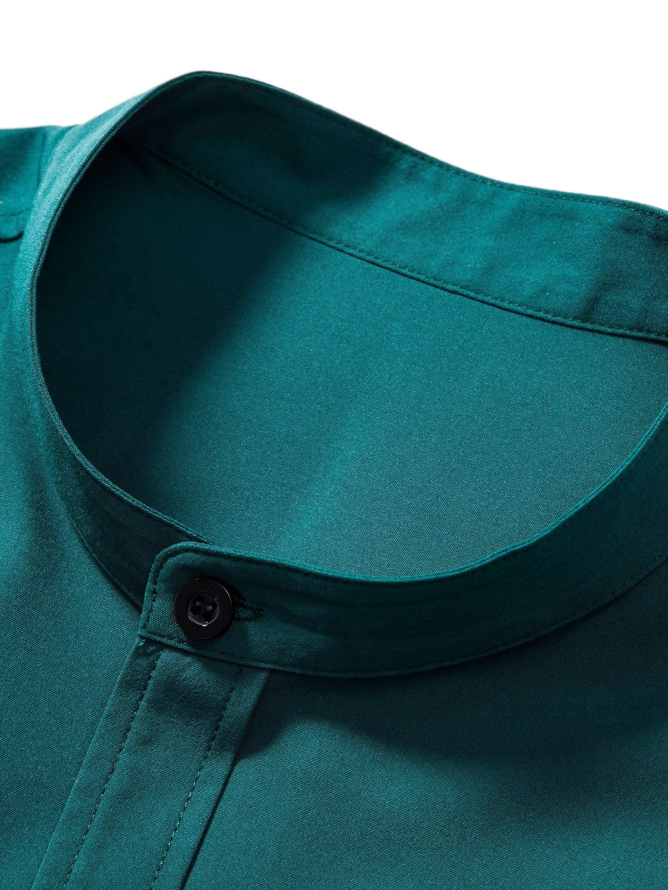 Arvid® | Muscle Fit Stripe Threaded Cuff Stand Collar Shirt - Image 7
