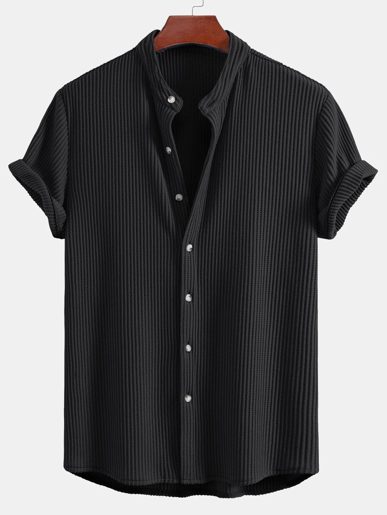 Arvin® | Waffle Stand Collar Shirt - Image 5