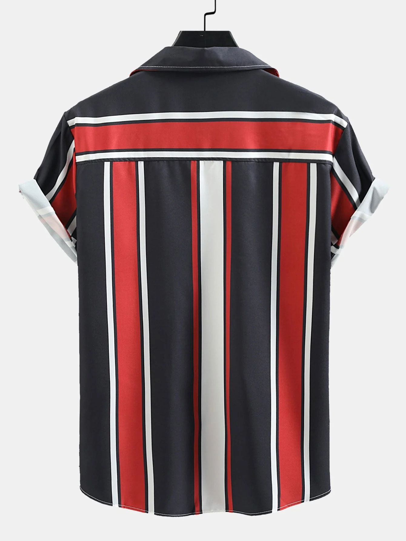 Arwa® | Revere Collar Striped Print Shirt - Image 2
