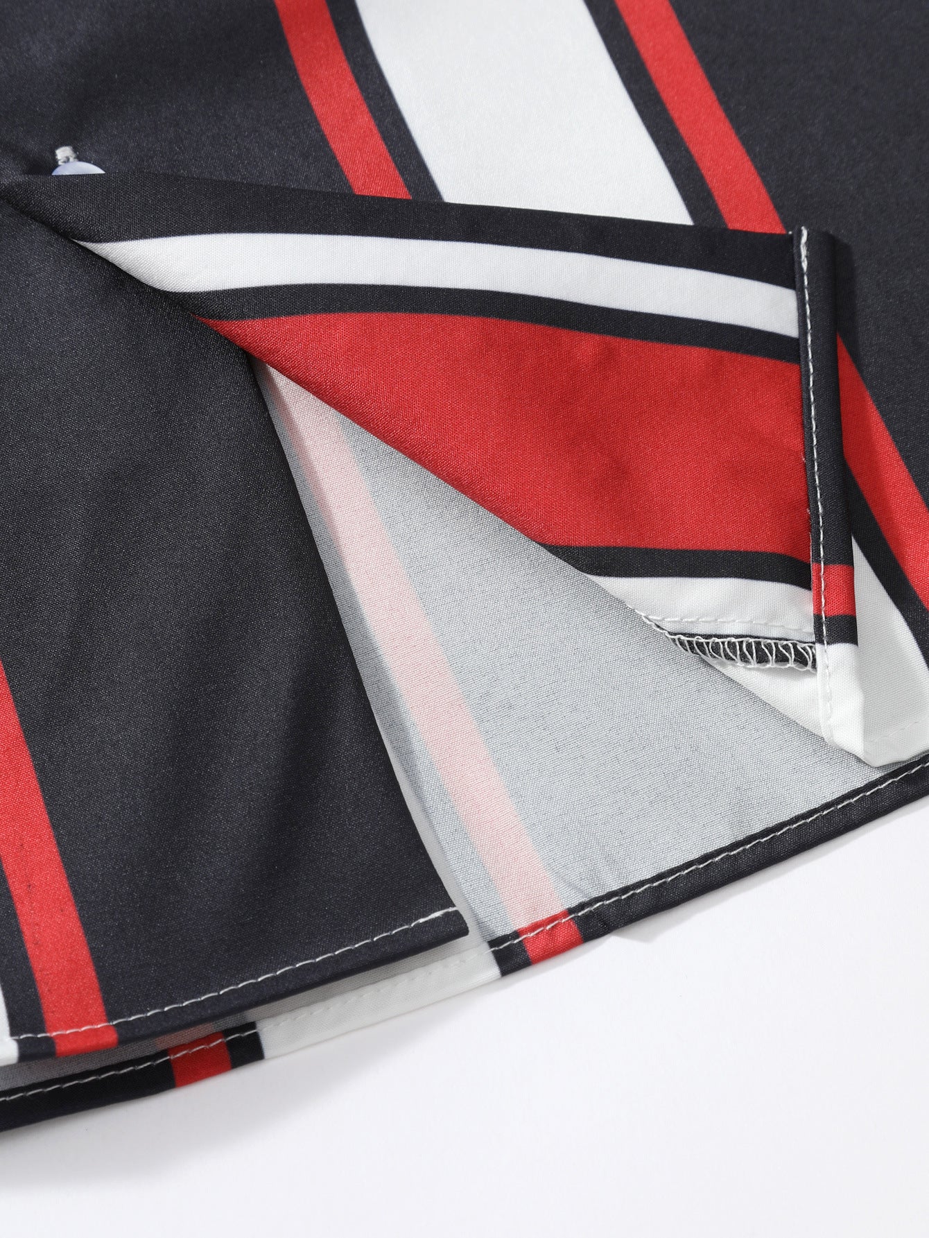 Arwa® | Revere Collar Striped Print Shirt - Image 3