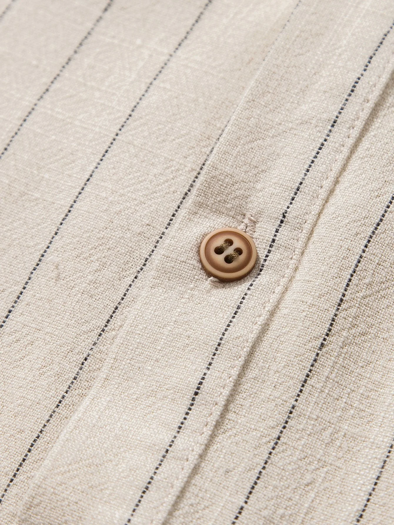 Aryan® | Linen Blend Striped Half Open Placket Henley Collar Shirt - Image 8
