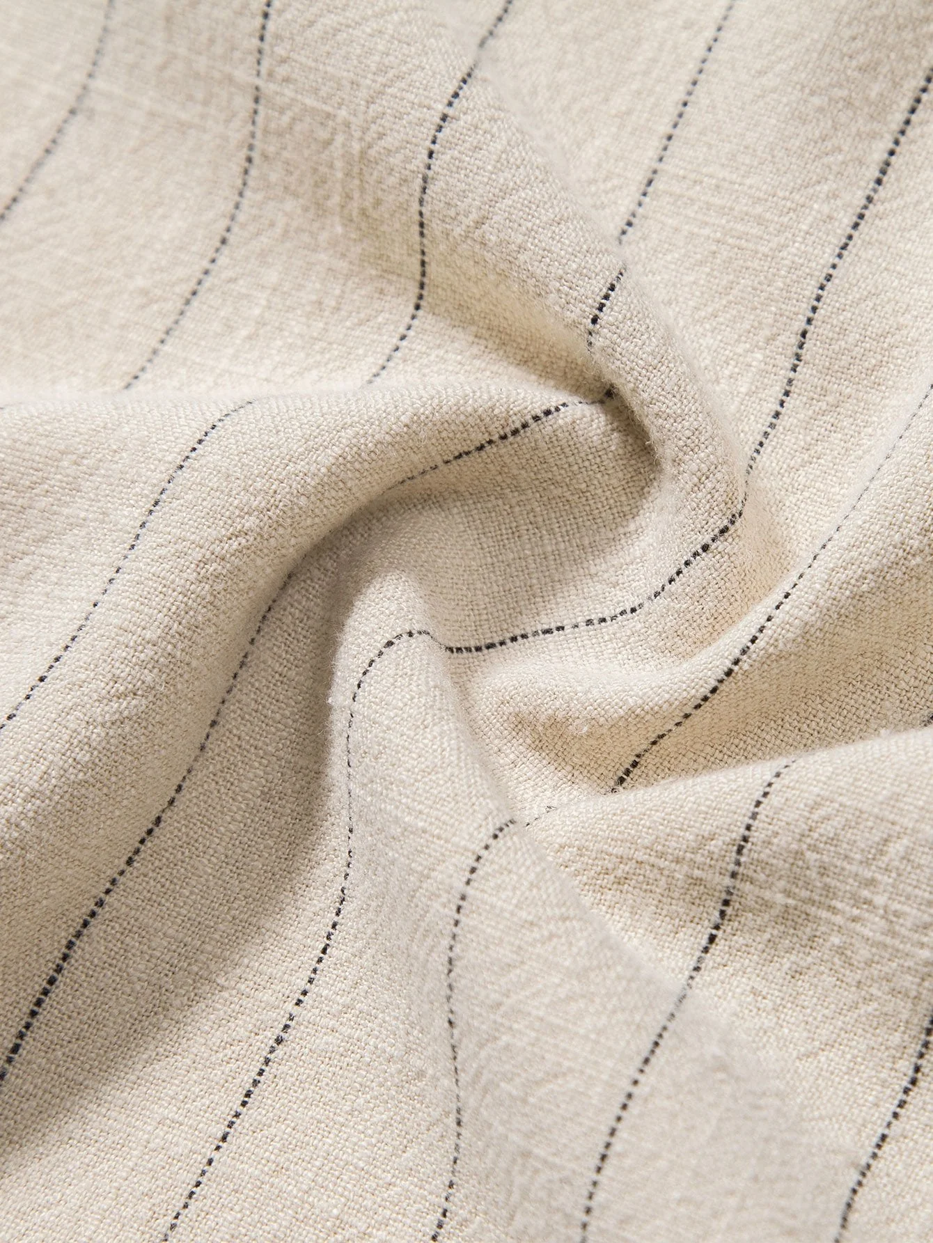Aryan® | Linen Blend Striped Half Open Placket Henley Collar Shirt - Image 9