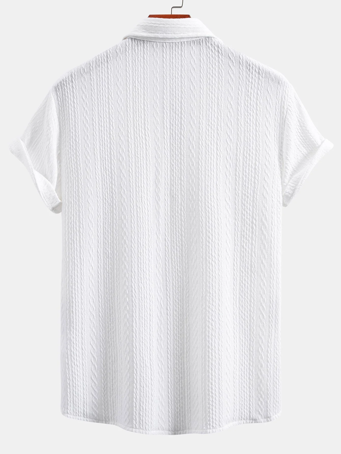 Asare® | Muscle Fit Jacquard Textured Shirt - Image 2
