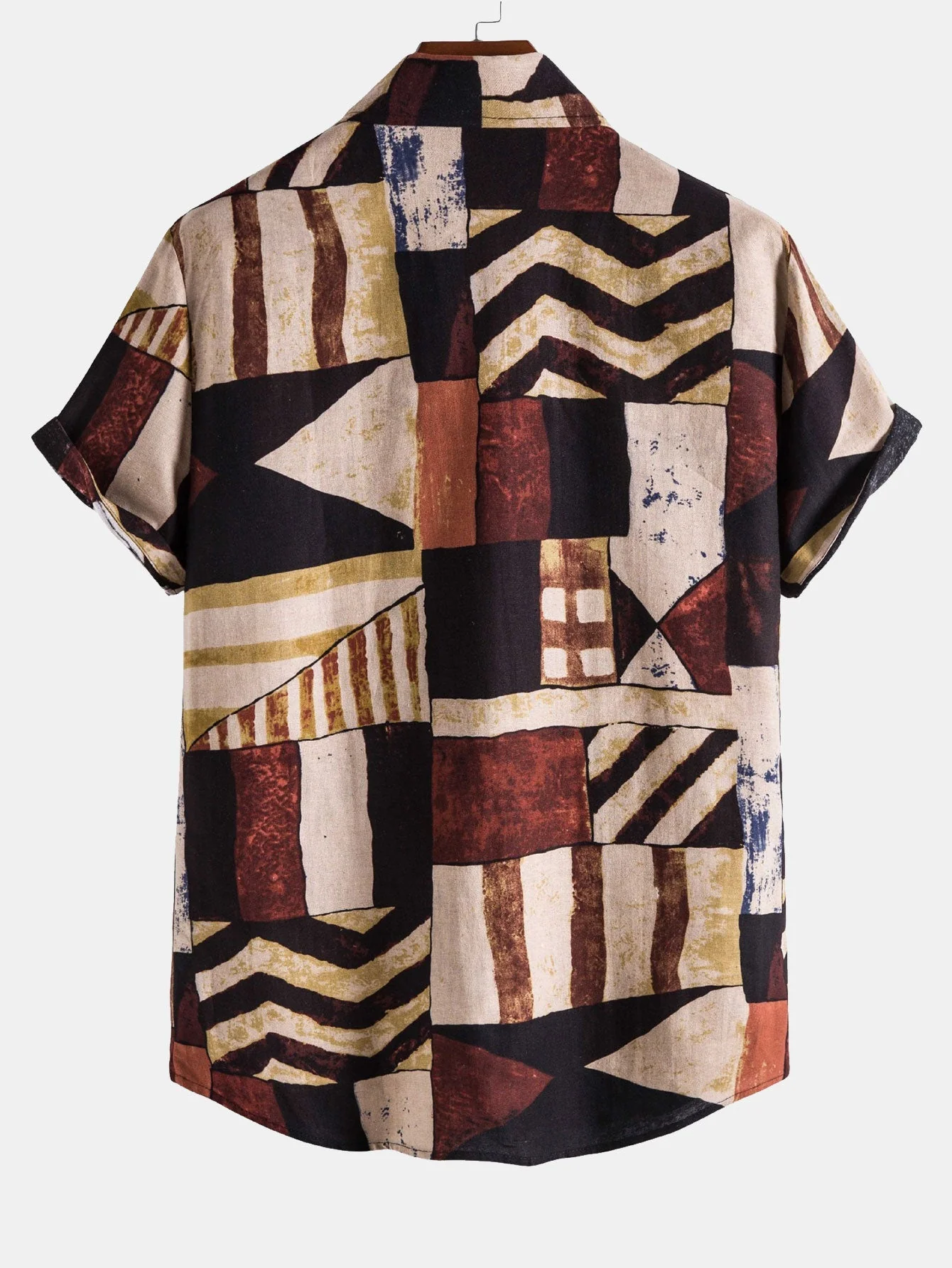 Asen® | Geometry Print Retro Shirt - Image 2