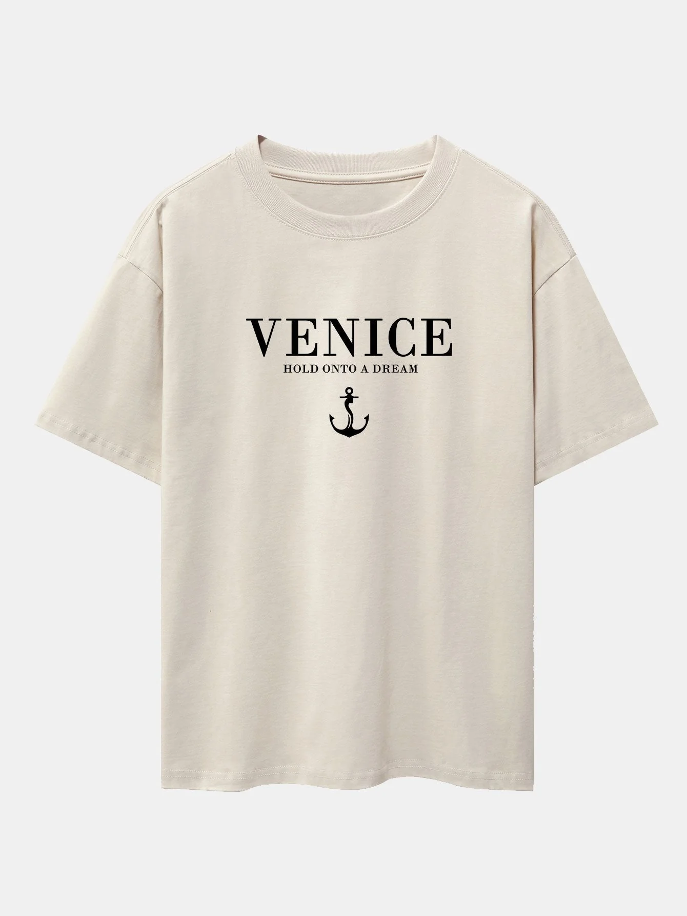 Asher® | Venice Anchor Print Drop Shoulder Oversize T-Shirt - Image 2