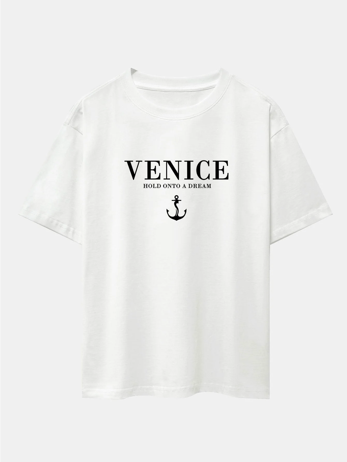 Asher® | Venice Anchor Print Drop Shoulder Oversize T-Shirt - Image 3