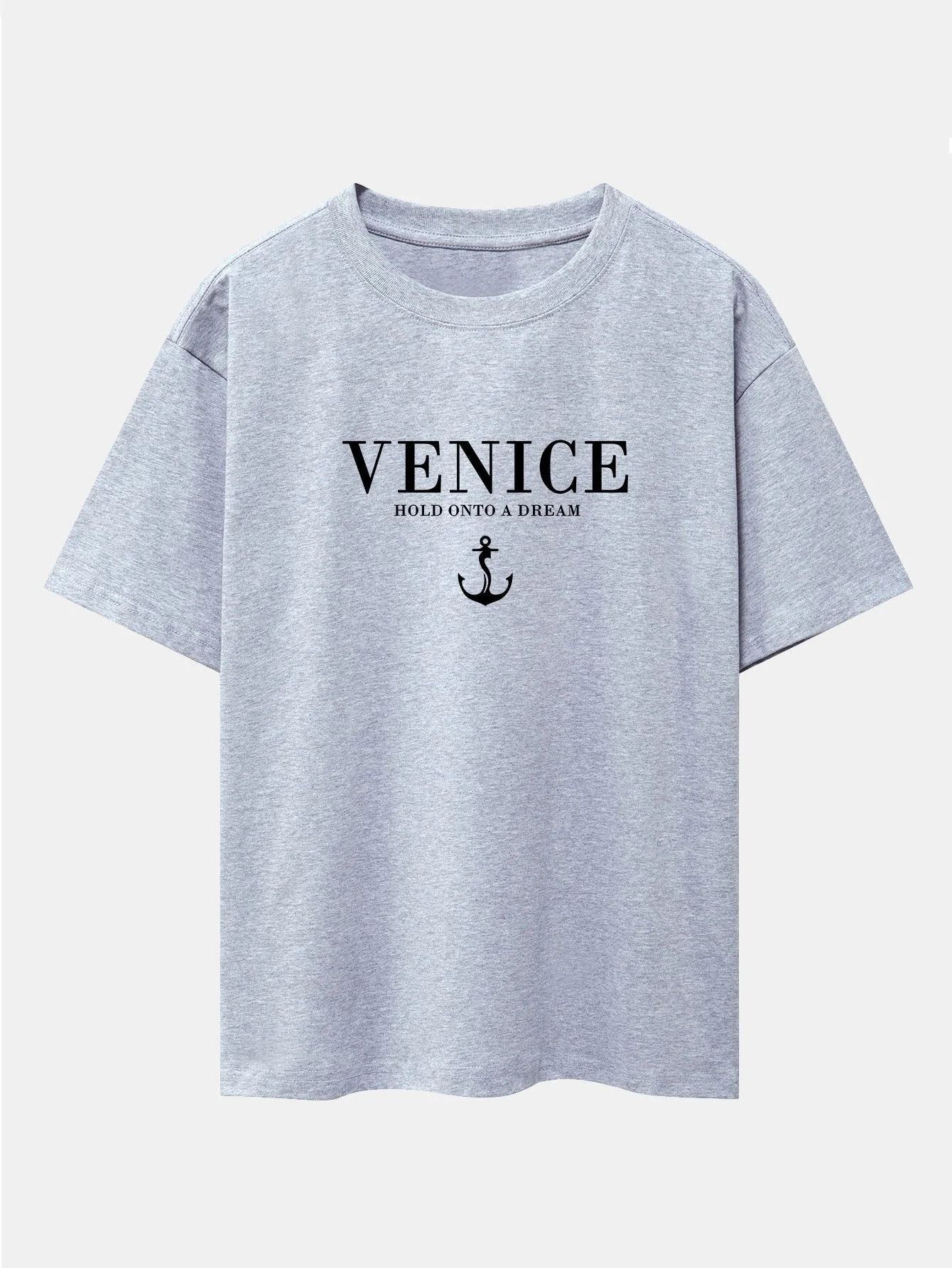 Asher® | Venice Anchor Print Drop Shoulder Oversize T-Shirt - Image 7