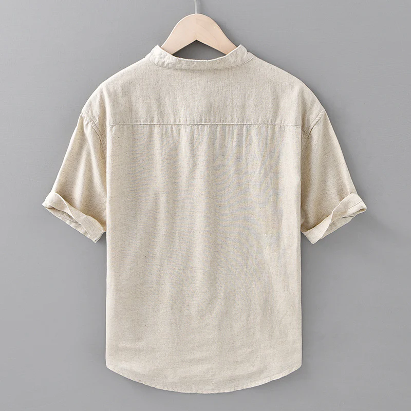 Asher | Calypso Henley Linen Shirt - Image 2