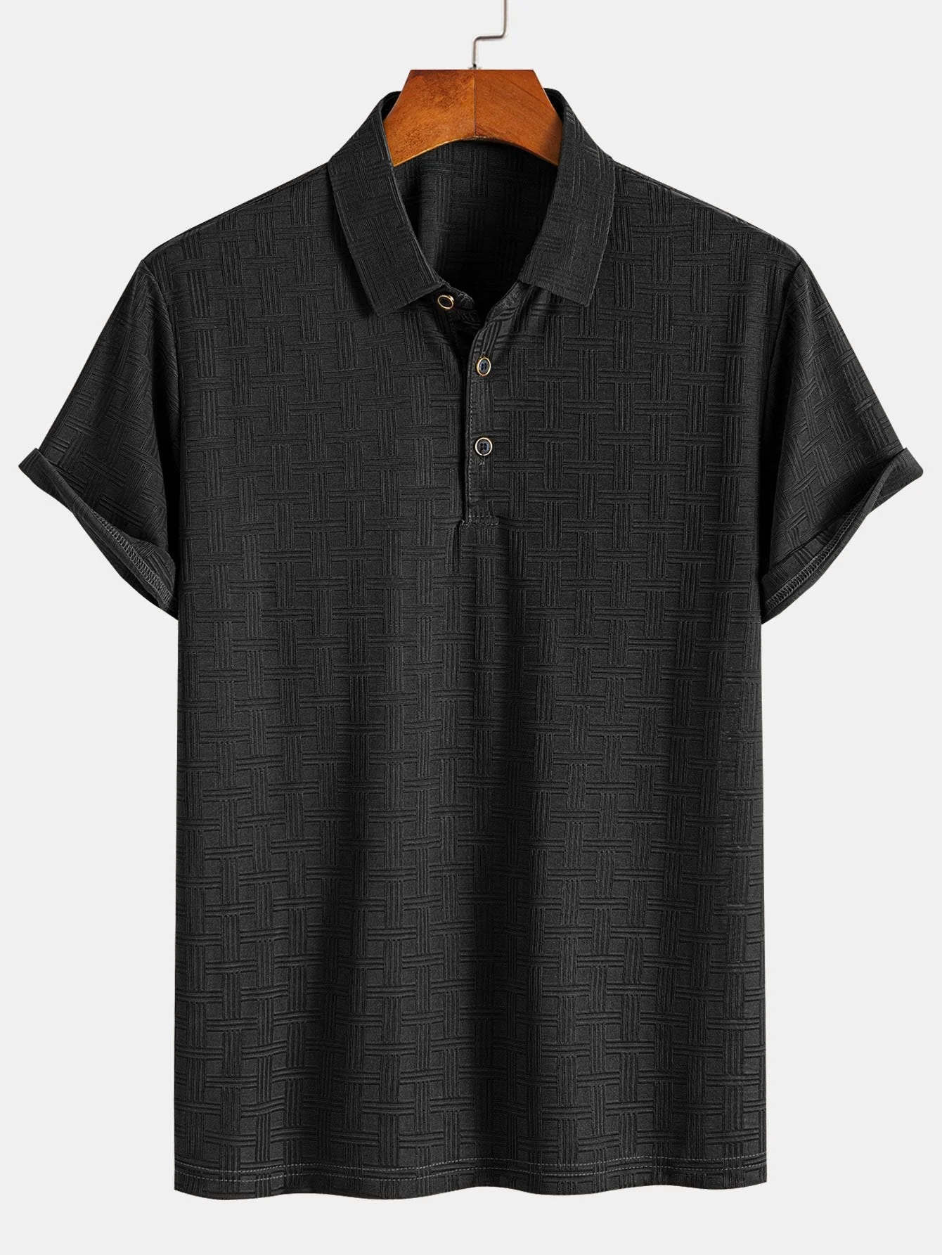 Asher | Short Sleeve Knitted Textured Polo - Image 2