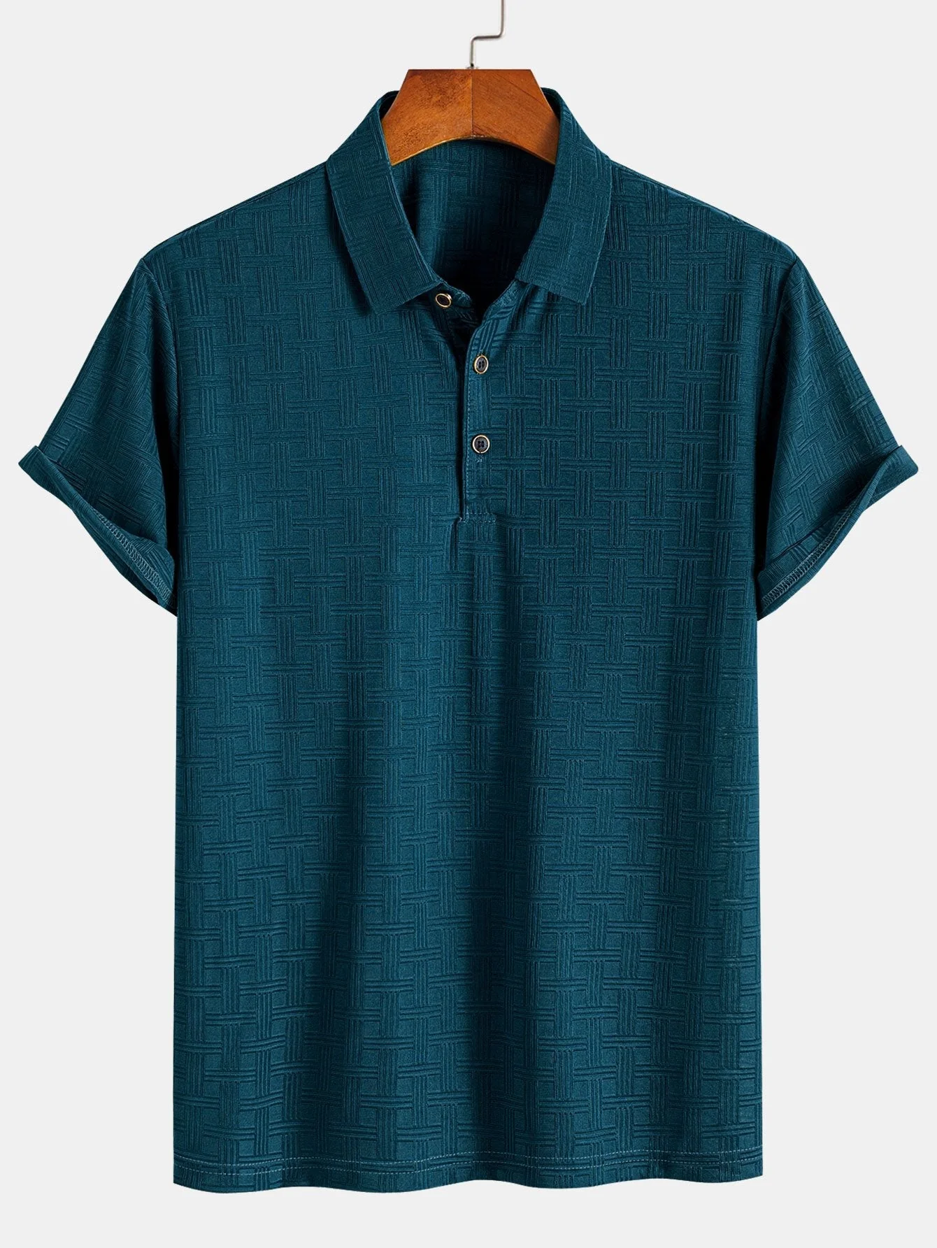 Asher | Short Sleeve Knitted Textured Polo - Image 3