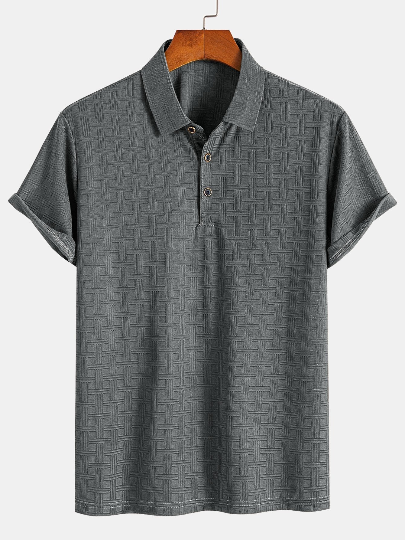 Asher | Short Sleeve Knitted Textured Polo - Image 4
