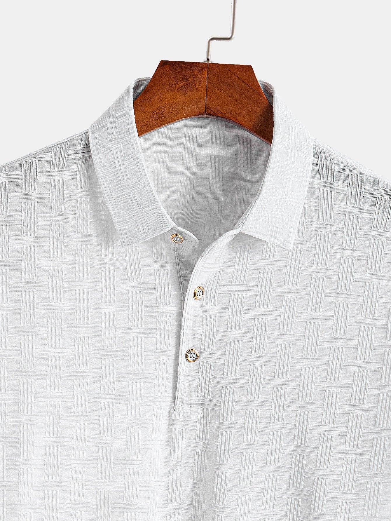 Asher | Short Sleeve Knitted Textured Polo - Image 7