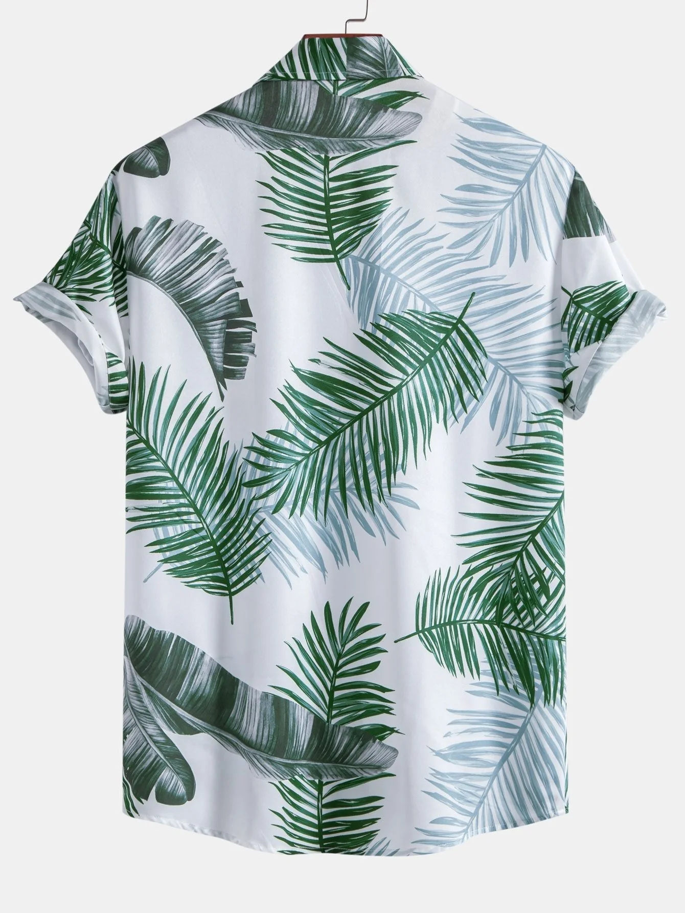 Ashton® | Leaf Print Button Up Shirt - Image 2