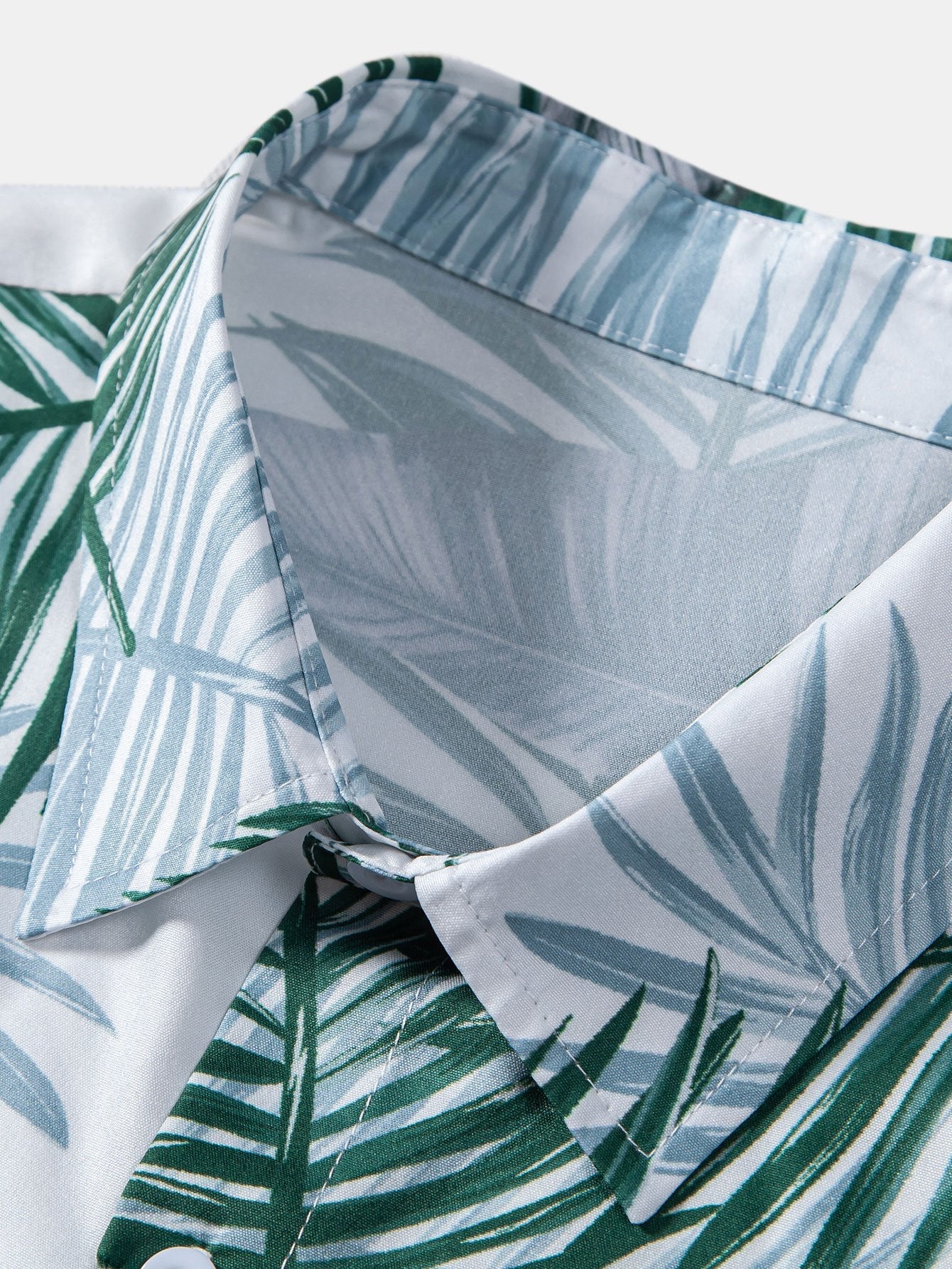 Ashton® | Leaf Print Button Up Shirt - Image 3