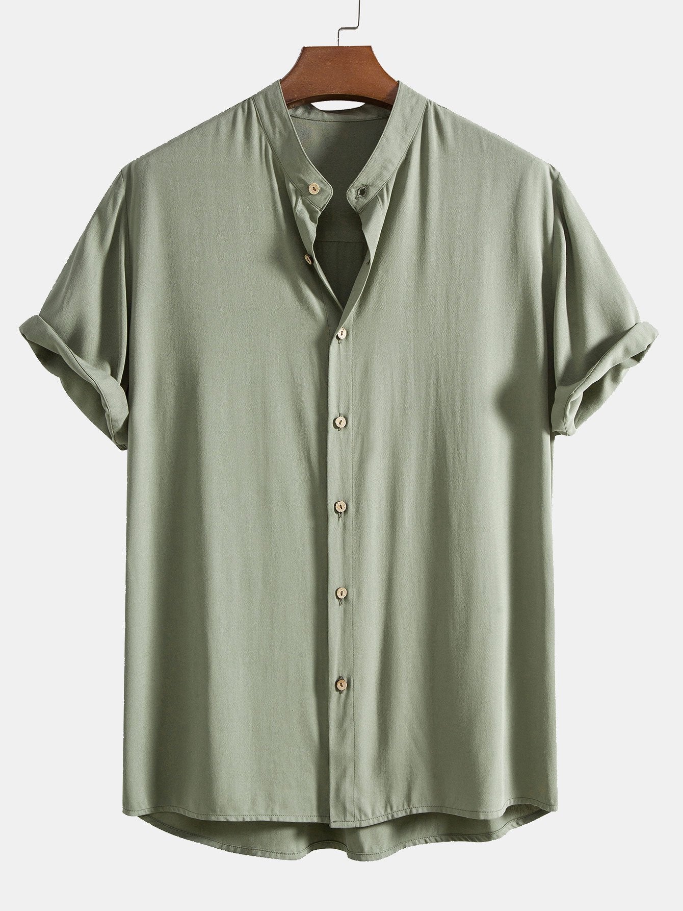 Asmus® | Viscose Stand Collar Shirt - Image 2