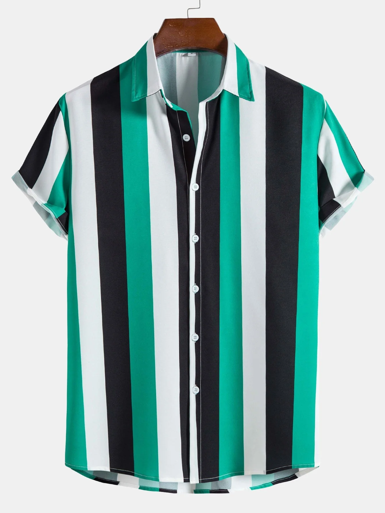 Aspen® | Wide Striped Print Button Up Shirt - Image 3
