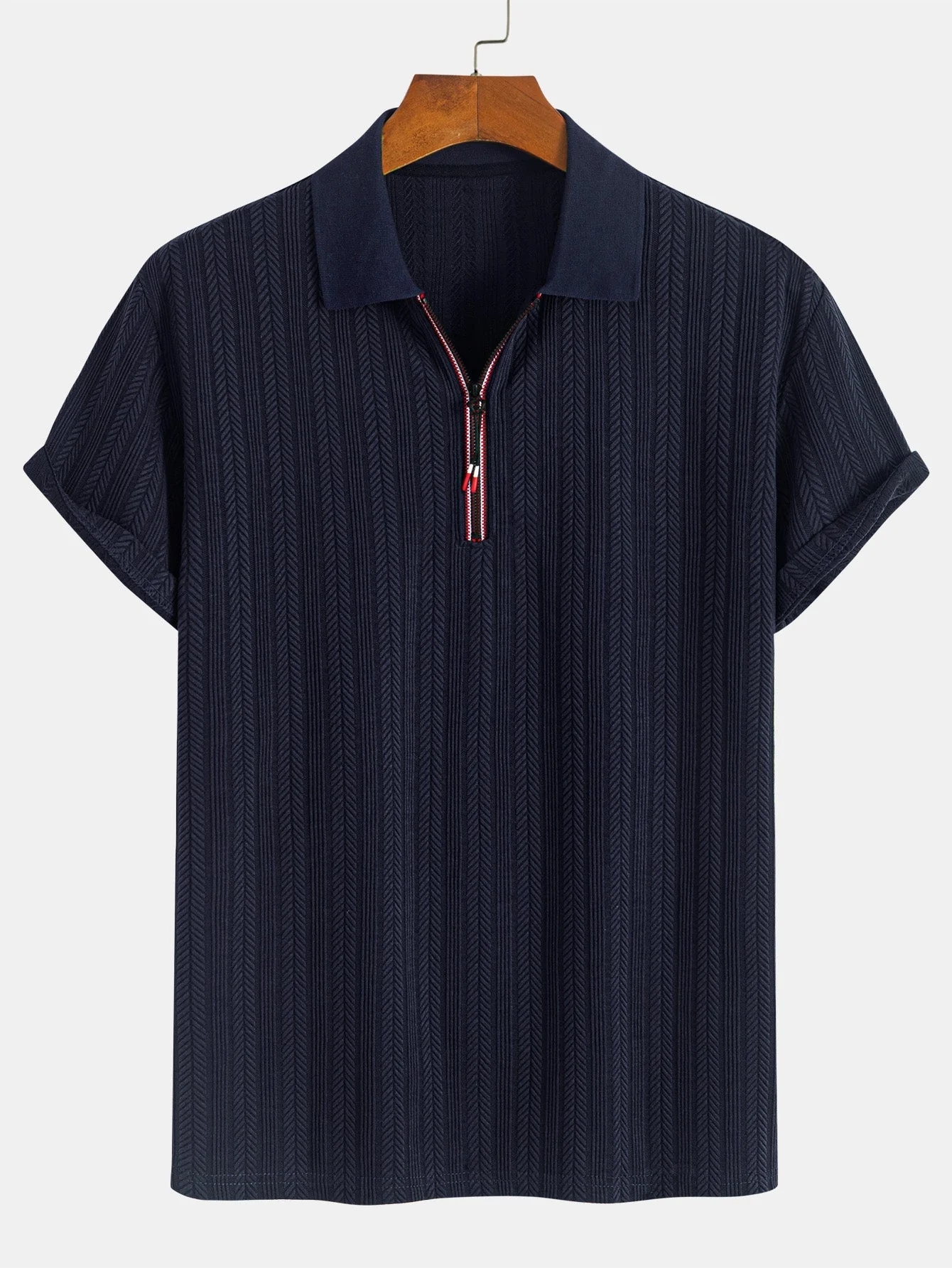 Assad® | Textured Zipper Polo - Image 5
