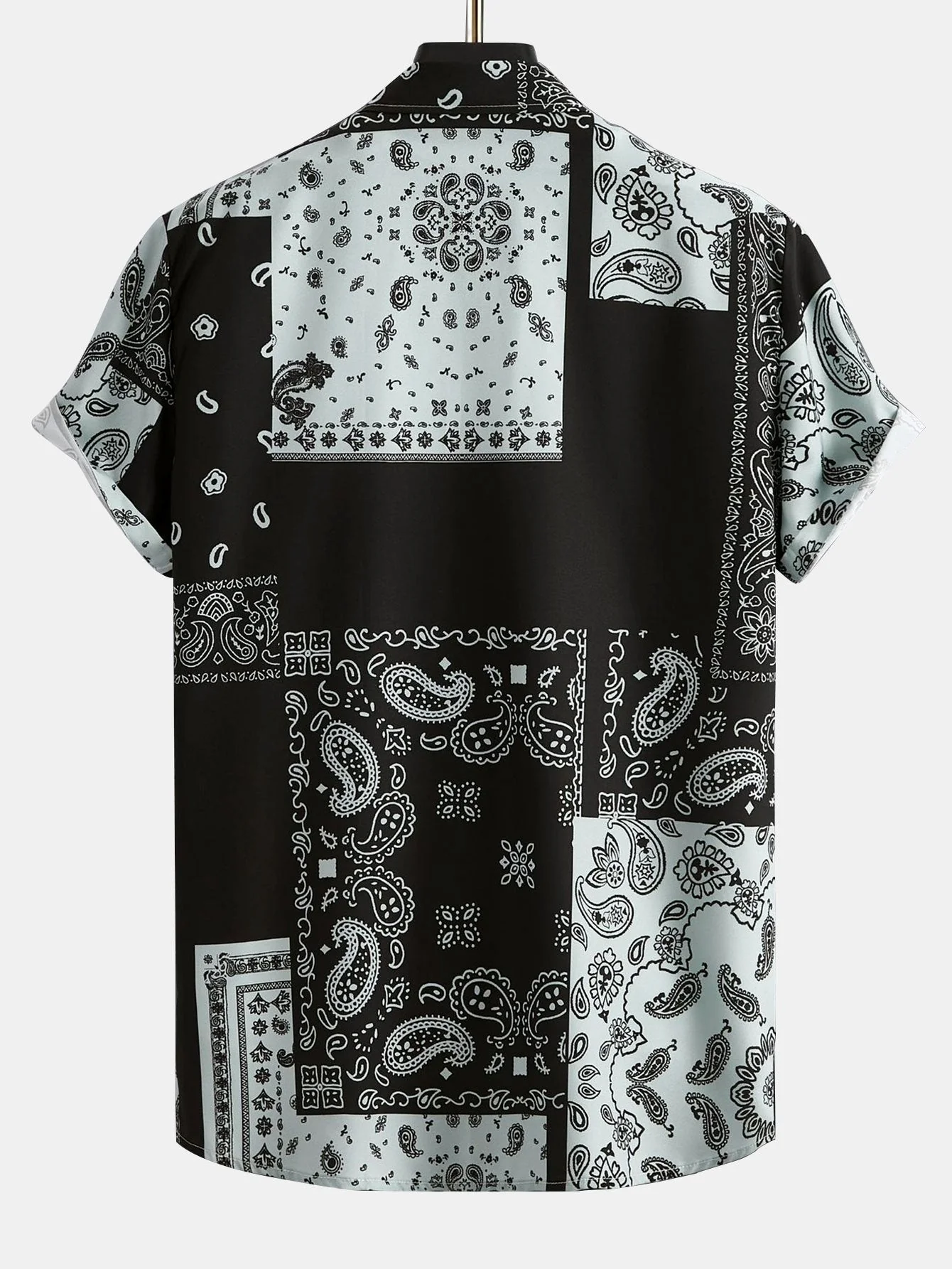 Asterio® | Paisley Patchwork Print Shirt Random Pattern Design - Image 2