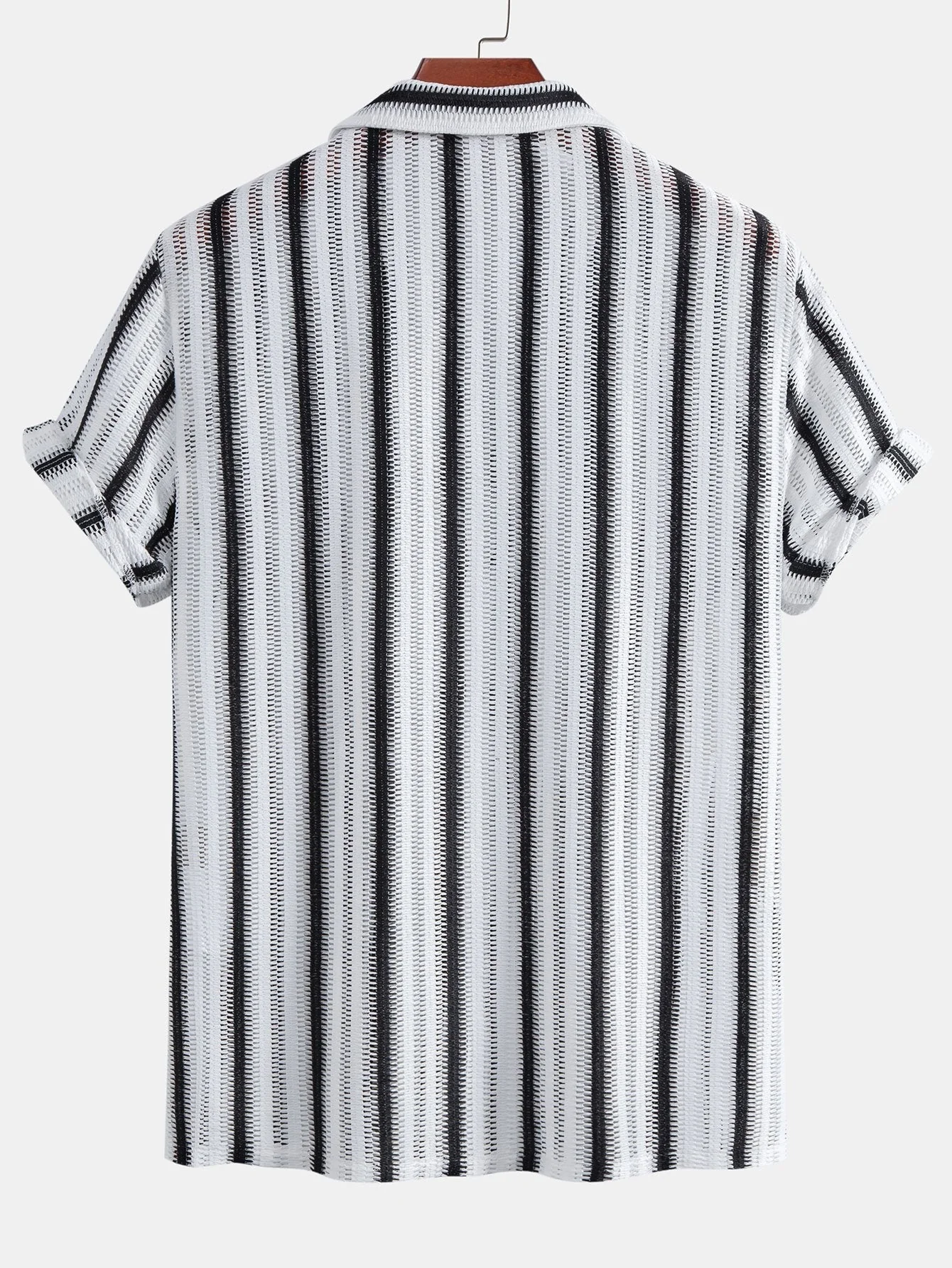 Atef® | Striped Cutout Cuban Shirt - Image 2
