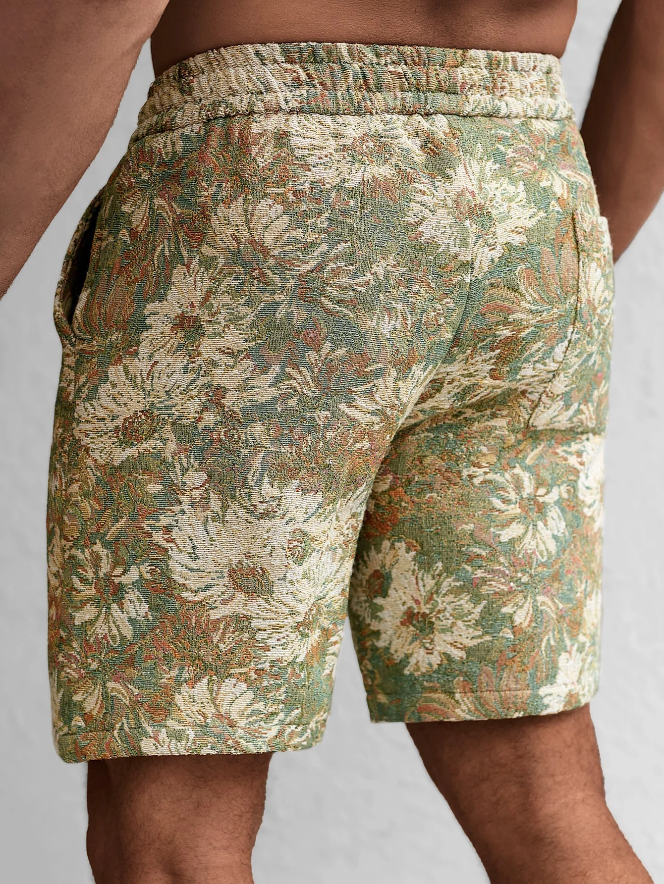 Athanasius | Oil Painting Floral Print Drawstring Shorts - Image 11