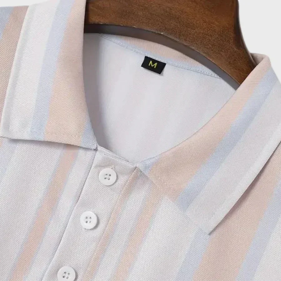 Athelstan® | Striped Men's Polo Shirt - Image 2