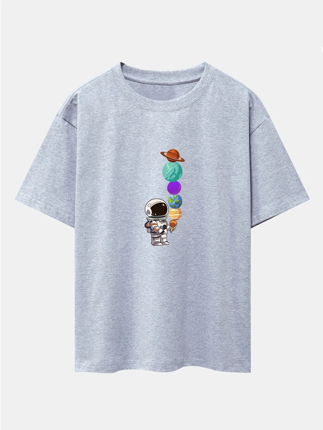 Atilano® | Planet Astronaut Print Drop Shoulder Oversize T-Shirt - Image 13