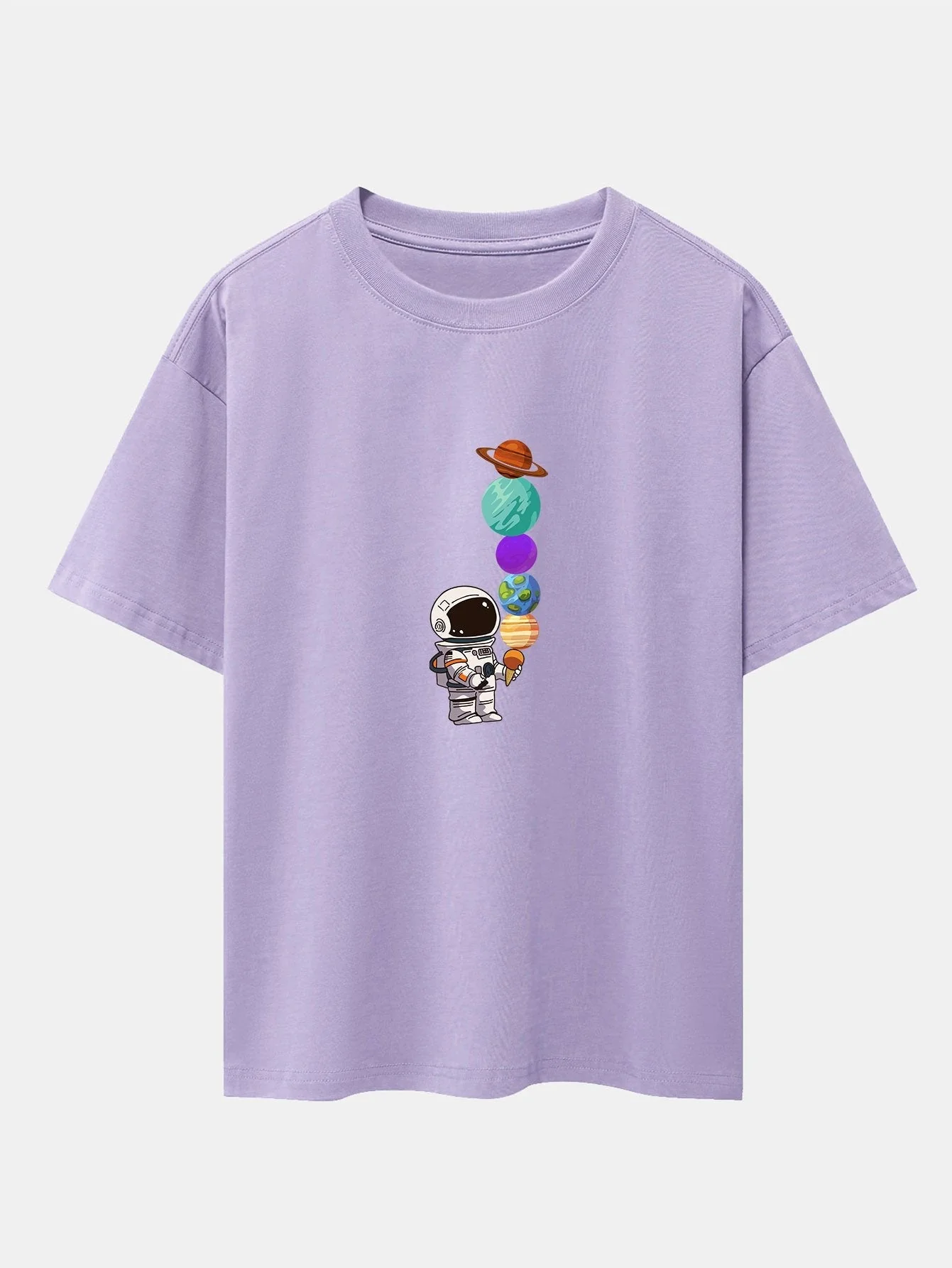 Atilano® | Planet Astronaut Print Drop Shoulder Oversize T-Shirt - Image 15