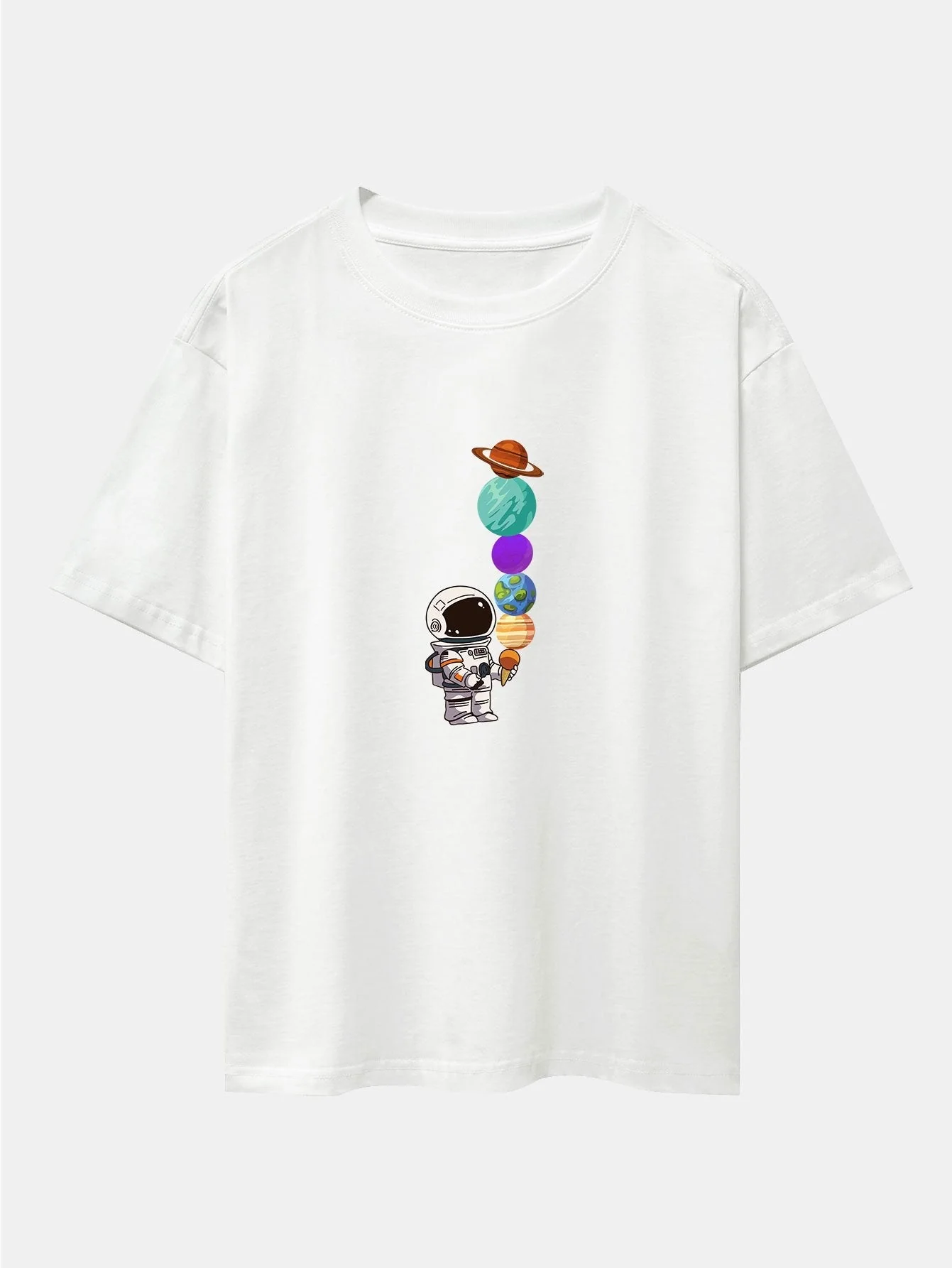 Atilano® | Planet Astronaut Print Drop Shoulder Oversize T-Shirt - Image 3
