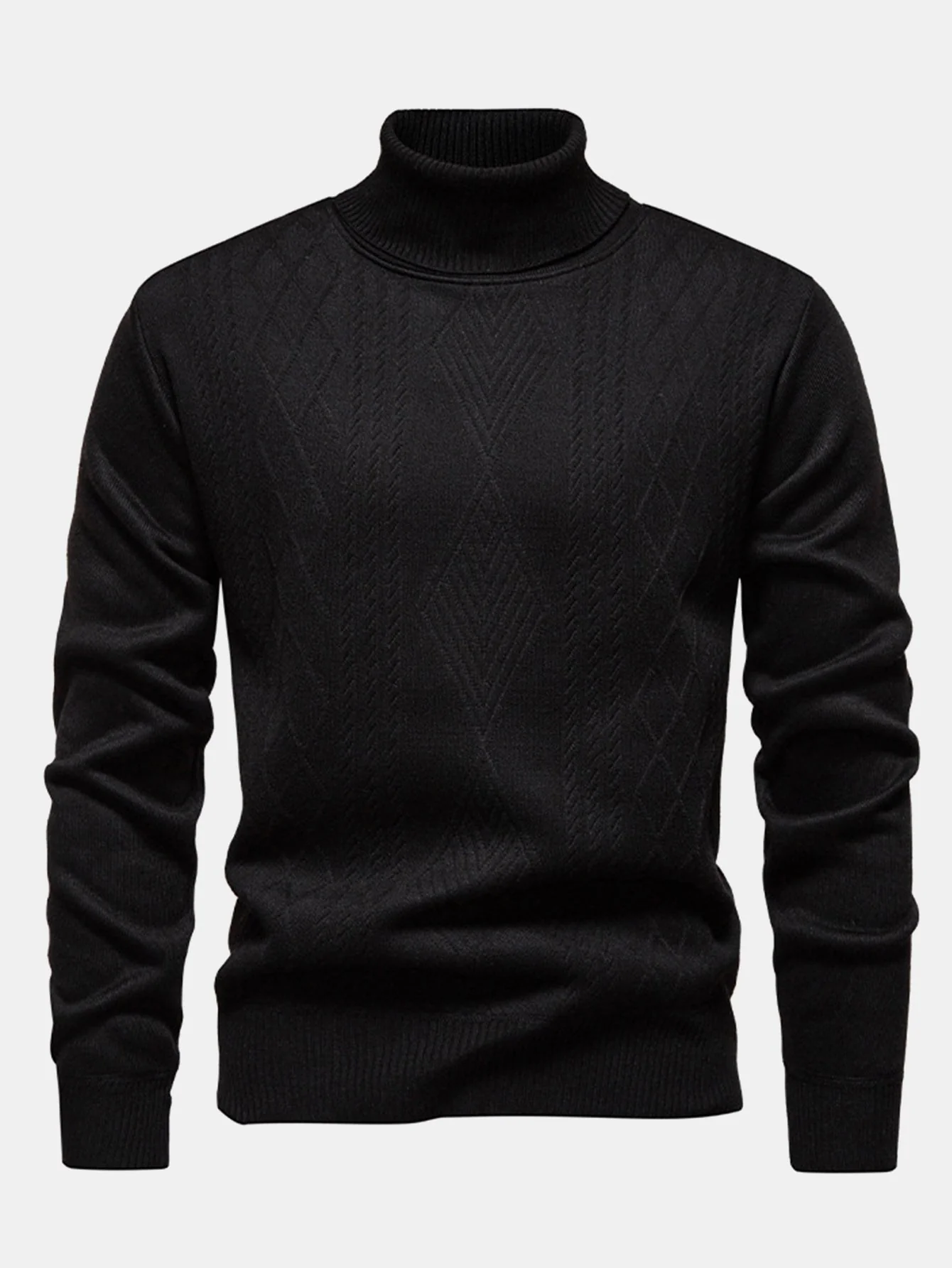 Atilio® | Geometric Jacquard Turtle Neck Sweater - Image 10