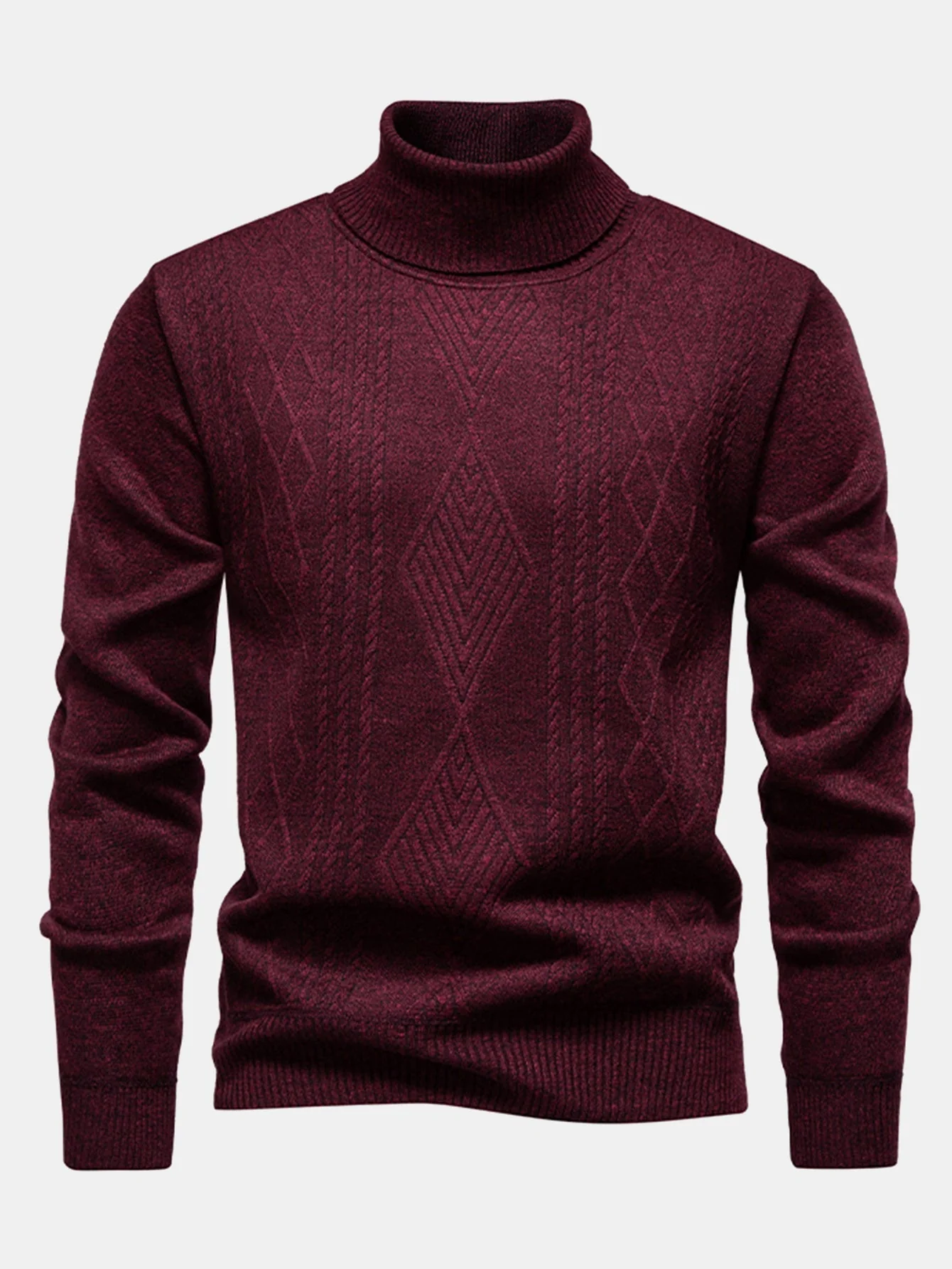 Atilio® | Geometric Jacquard Turtle Neck Sweater - Image 14