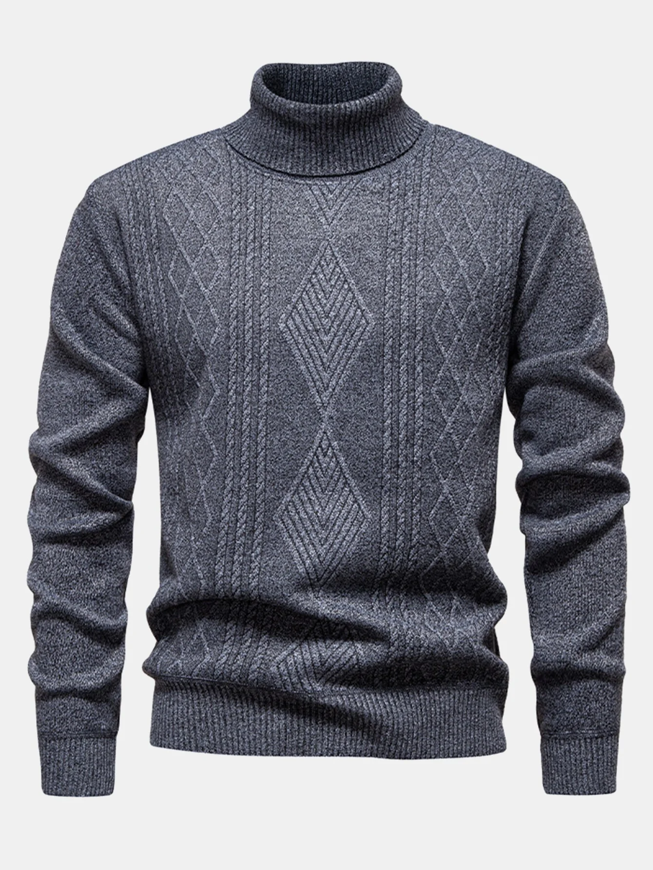 Atilio® | Geometric Jacquard Turtle Neck Sweater - Image 8