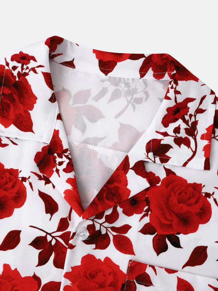 Atiyeh® | Red Floral Print Revere Collar Shirt - Image 3