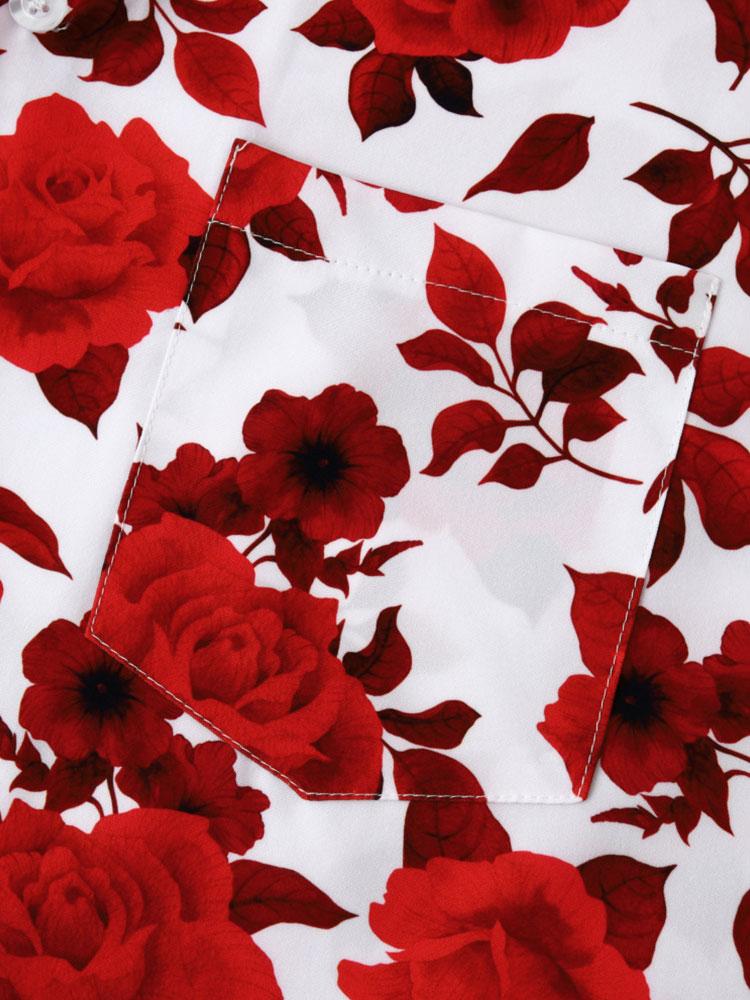 Atiyeh® | Red Floral Print Revere Collar Shirt - Image 5