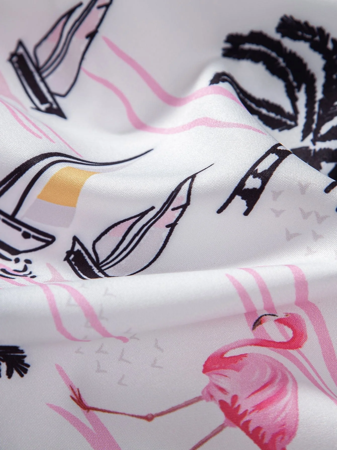 Atwater® | Palm Tree Flamingo Print Button Up Shirt - Image 5