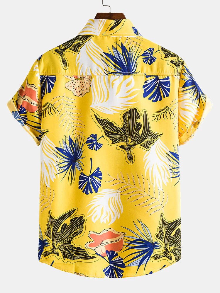 Aube® | Tropical Plants Lapel Shirts - Image 2