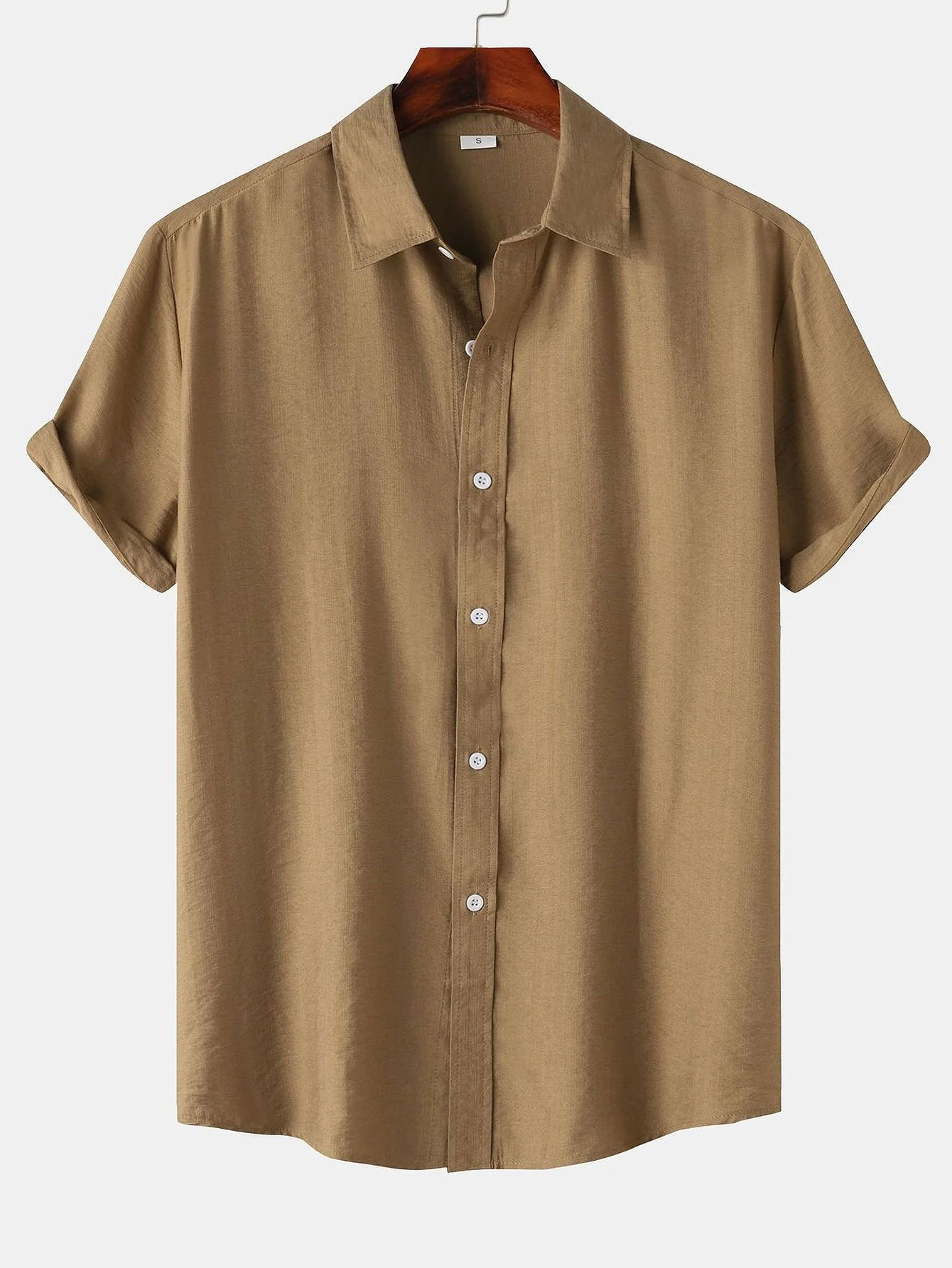 Auber® | Short Sleeve Textured Button Up Shirt - Image 6