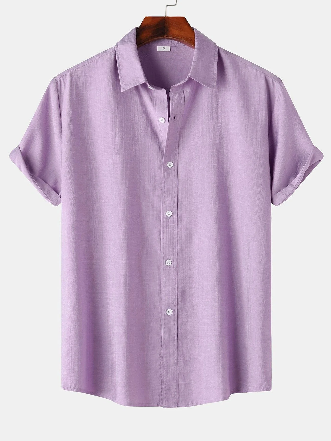 Auber® | Short Sleeve Textured Button Up Shirt - Image 8