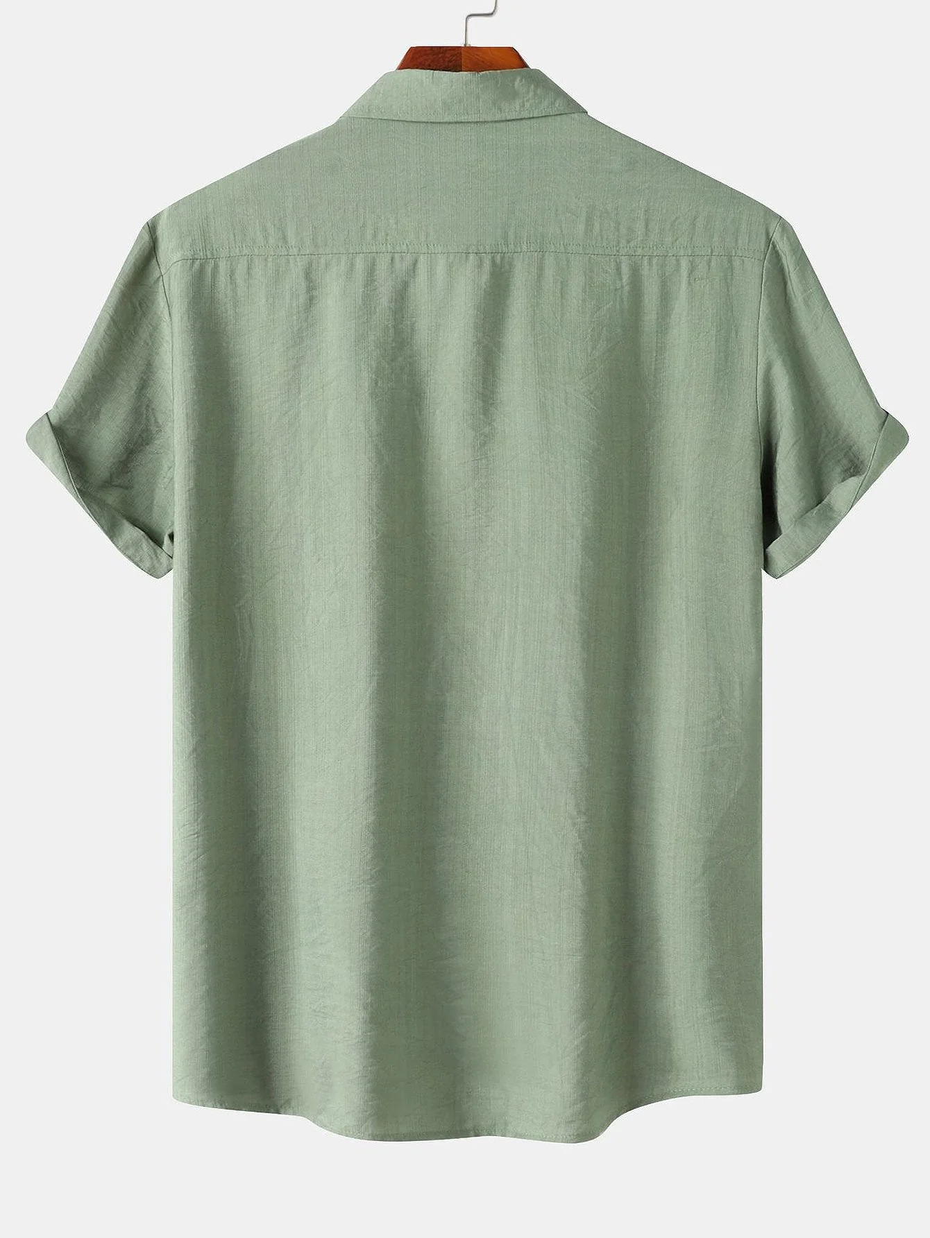 Auber® | Short Sleeve Textured Button Up Shirt - Image 9