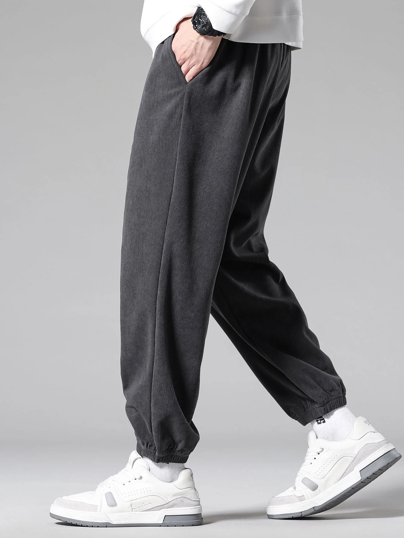 Aubry® | Corduroy Drawstring Jogging Pants - Image 12