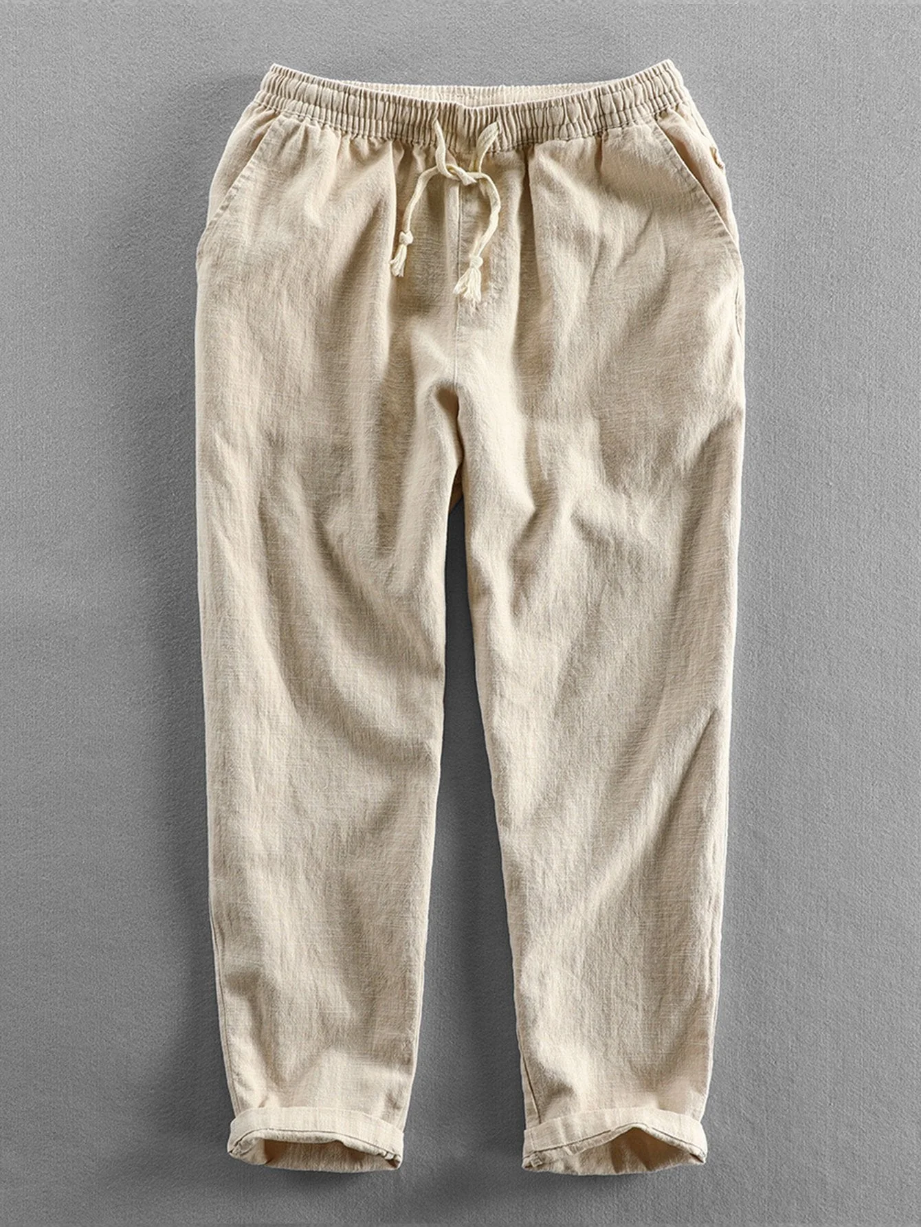 Audric® | Linen Cotton Blend Cropped Pants