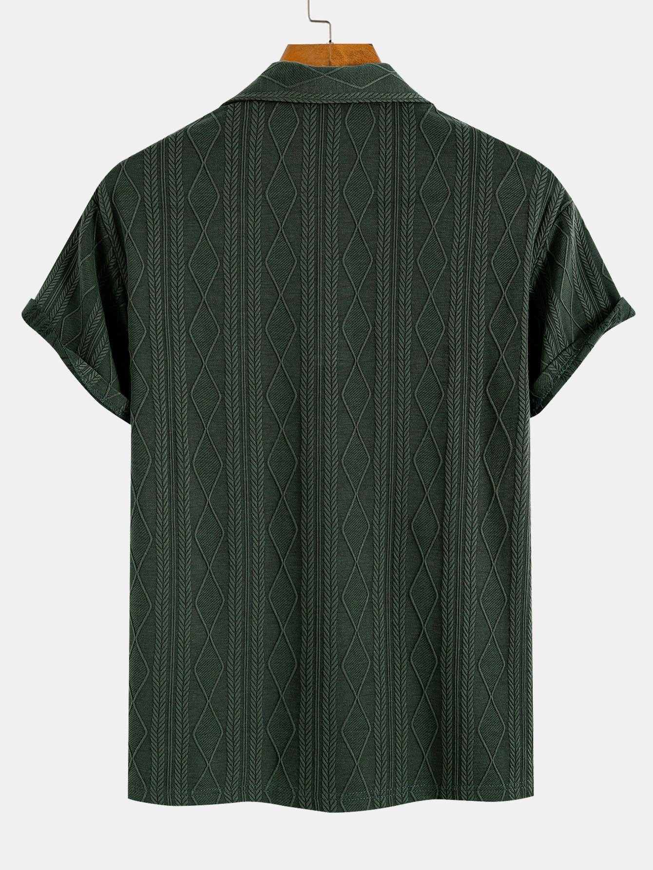 Augusto® | Knitted Geometric Rhombus Jacquard Polo - Image 6