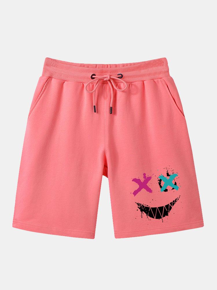 Aurel® | Graffiti Smiley Face Print Man Mid Length Shorts - Image 7