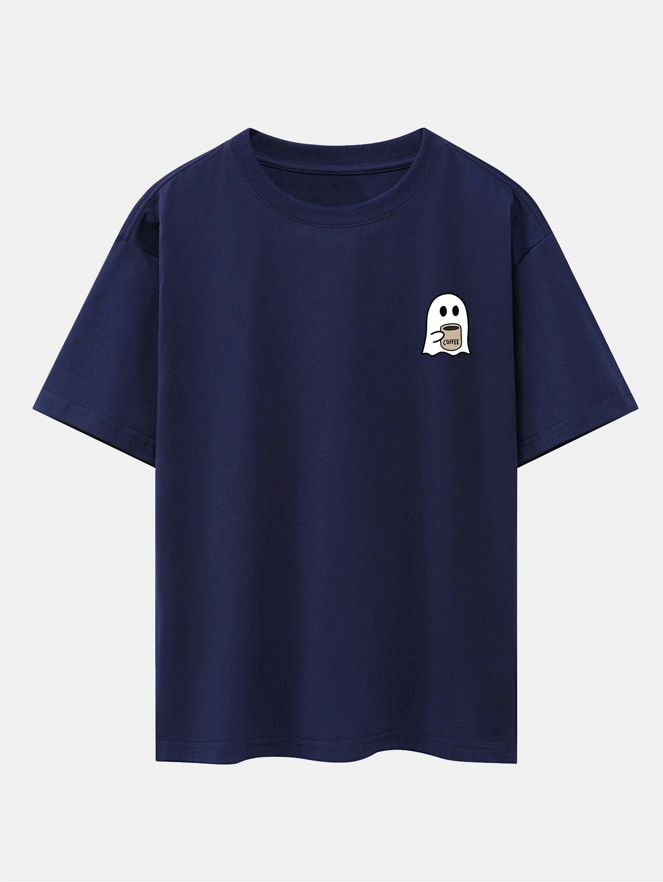 Aureliano® | Ghost Drinking Coffee Print Drop Shoulder Oversize T-Shirt - Image 10