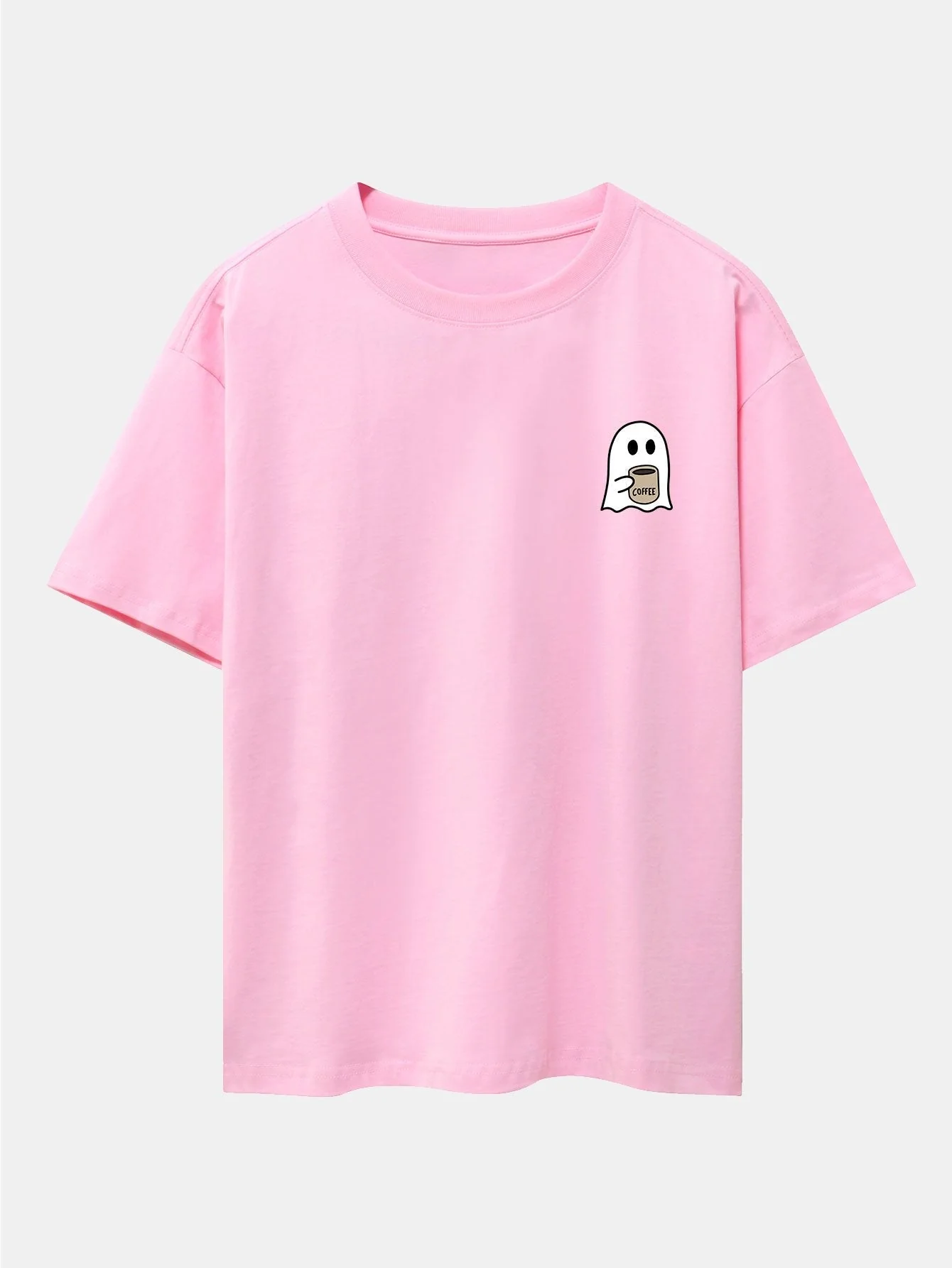 Aureliano® | Ghost Drinking Coffee Print Drop Shoulder Oversize T-Shirt - Image 12