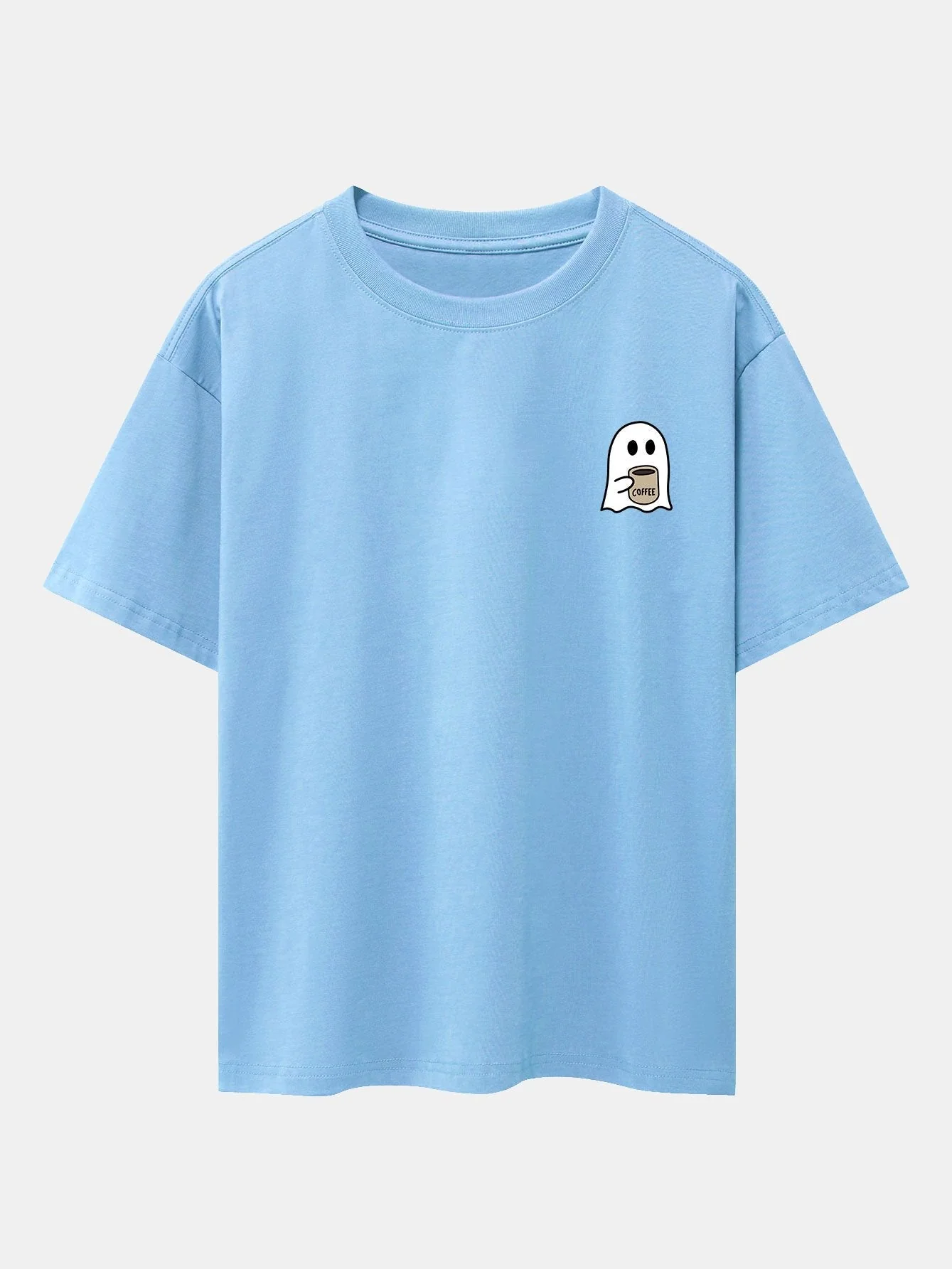 Aureliano® | Ghost Drinking Coffee Print Drop Shoulder Oversize T-Shirt - Image 14