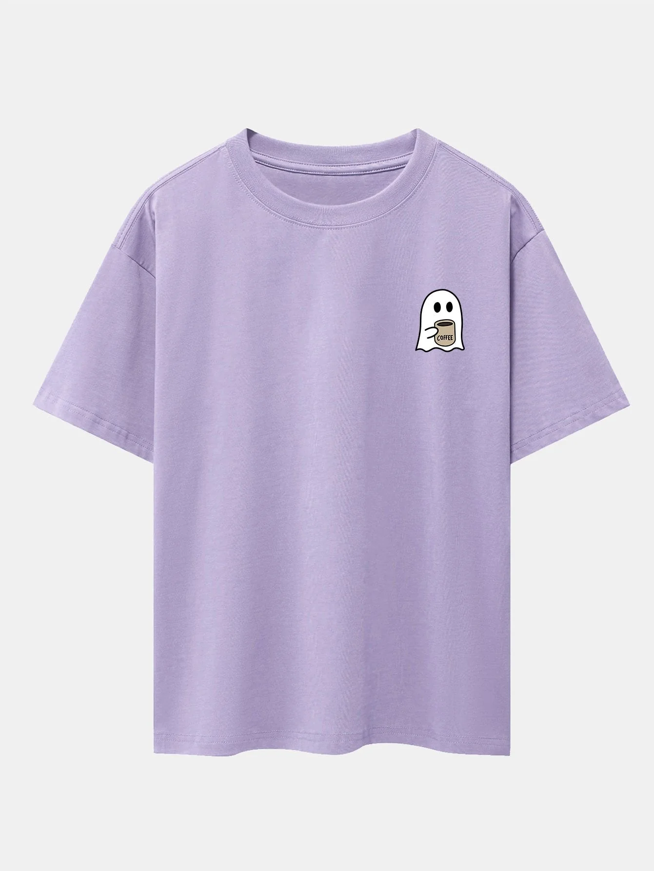 Aureliano® | Ghost Drinking Coffee Print Drop Shoulder Oversize T-Shirt - Image 15