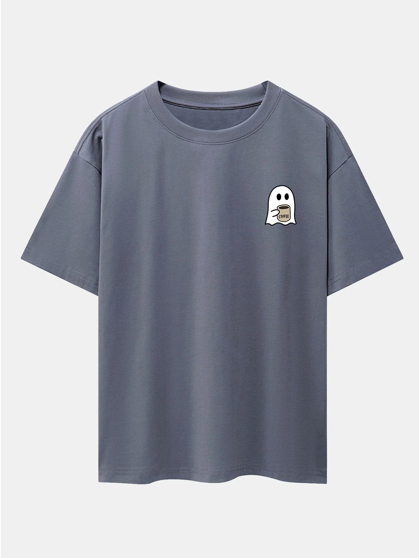 Aureliano® | Ghost Drinking Coffee Print Drop Shoulder Oversize T-Shirt - Image 6