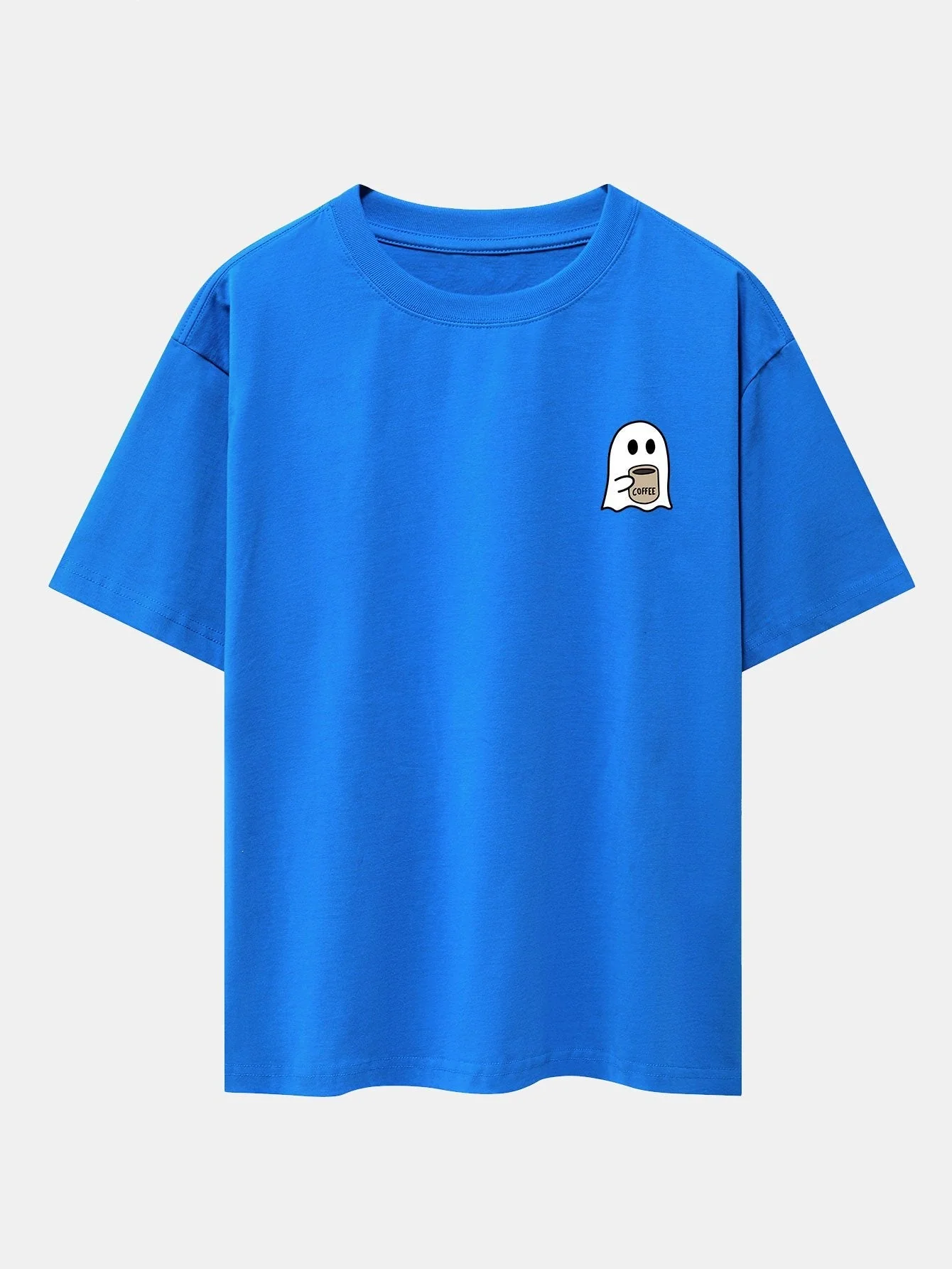 Aureliano® | Ghost Drinking Coffee Print Drop Shoulder Oversize T-Shirt - Image 7