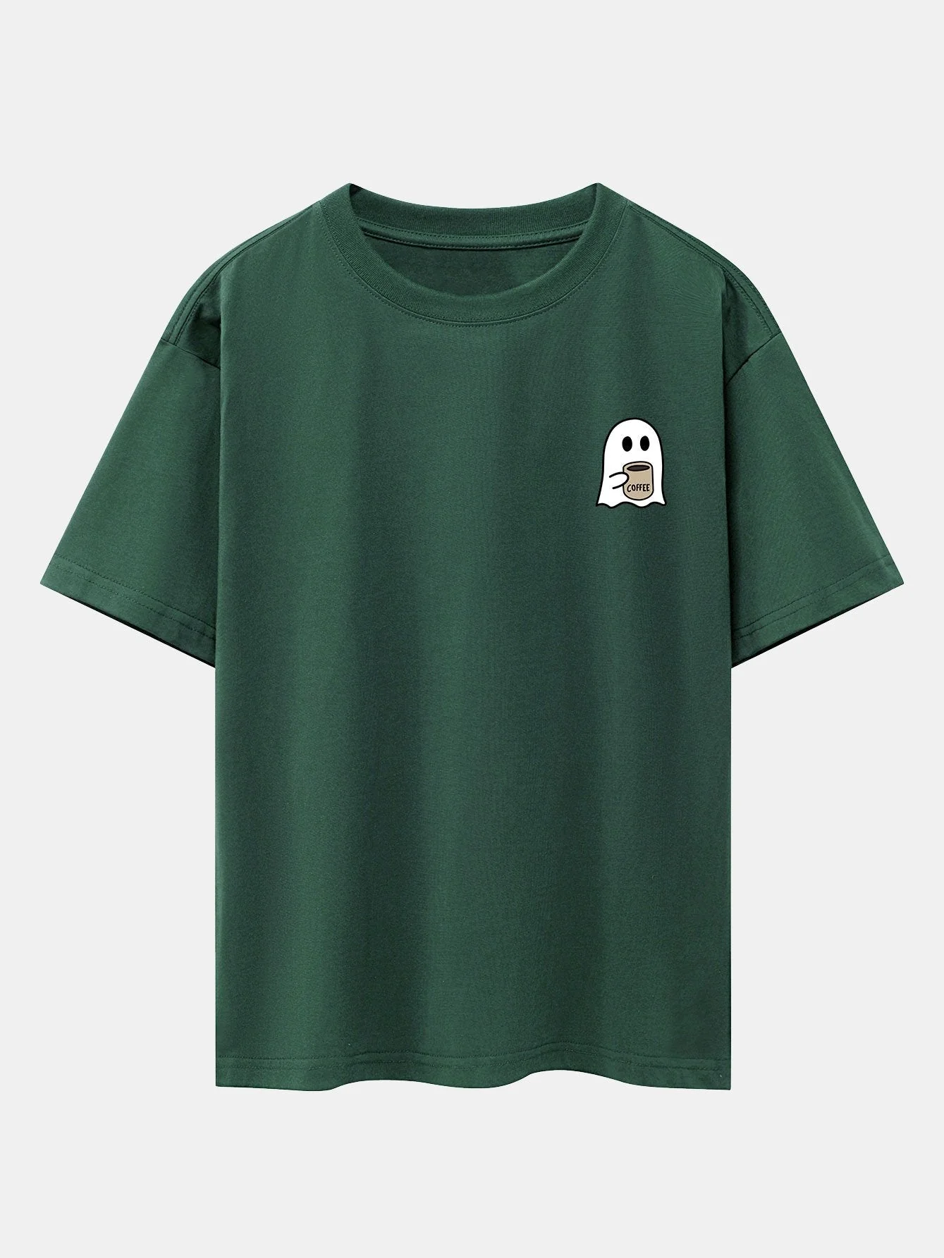 Aureliano® | Ghost Drinking Coffee Print Drop Shoulder Oversize T-Shirt - Image 9