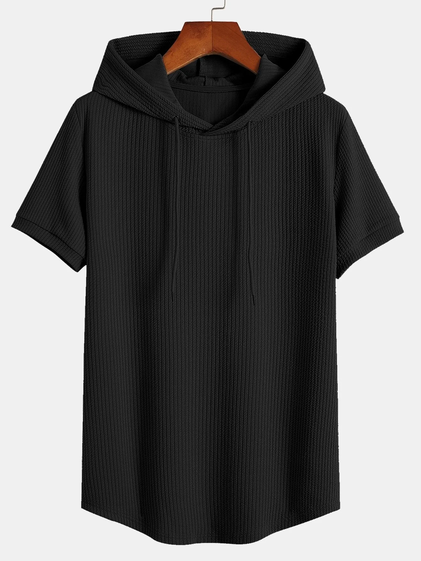 Aureliano® | Muscle Fit Ribbed Hooded T-Shirt - Image 2